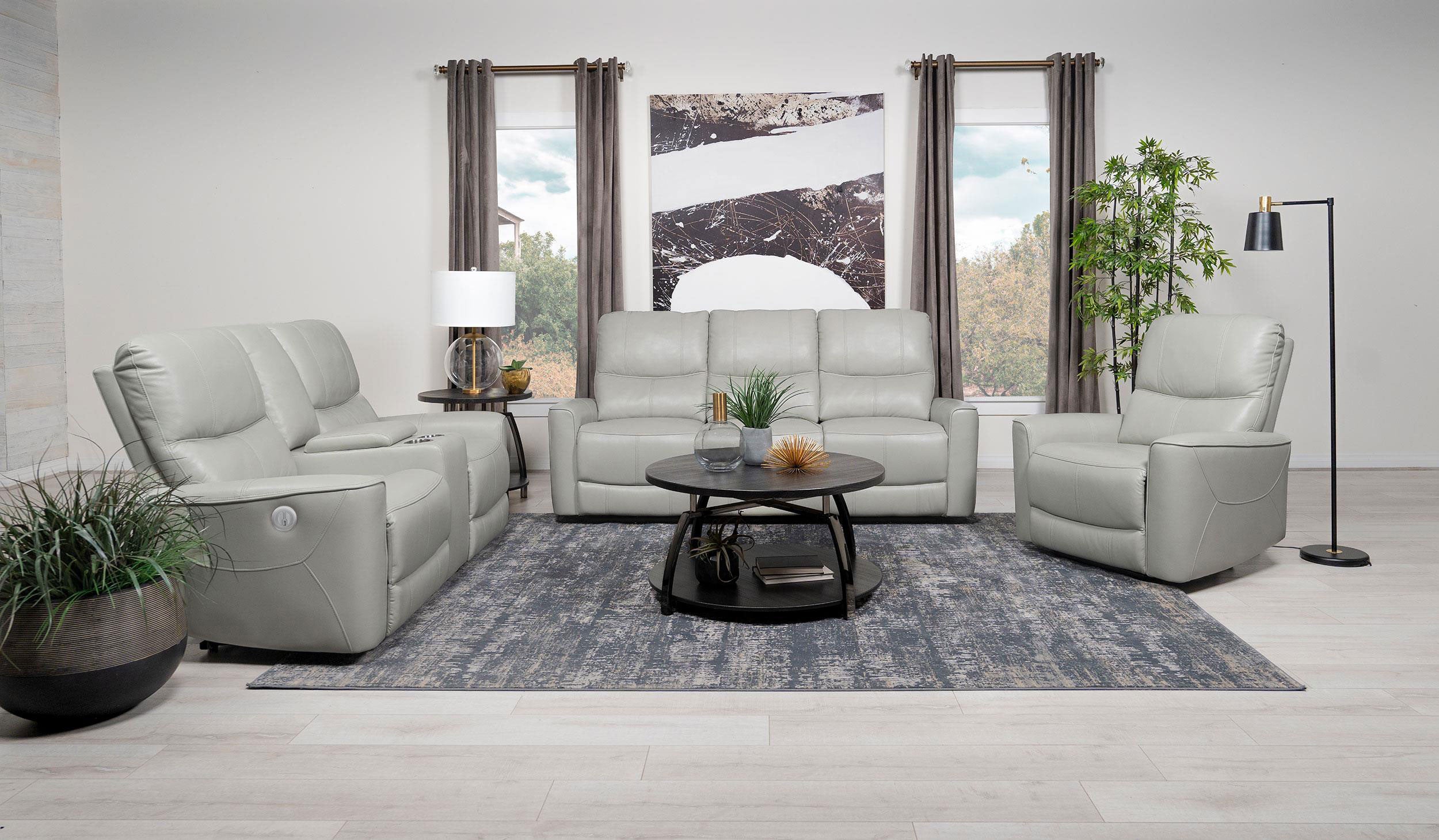 Greenfield Upholstered Power Reclining Loveseat Dove Grey-