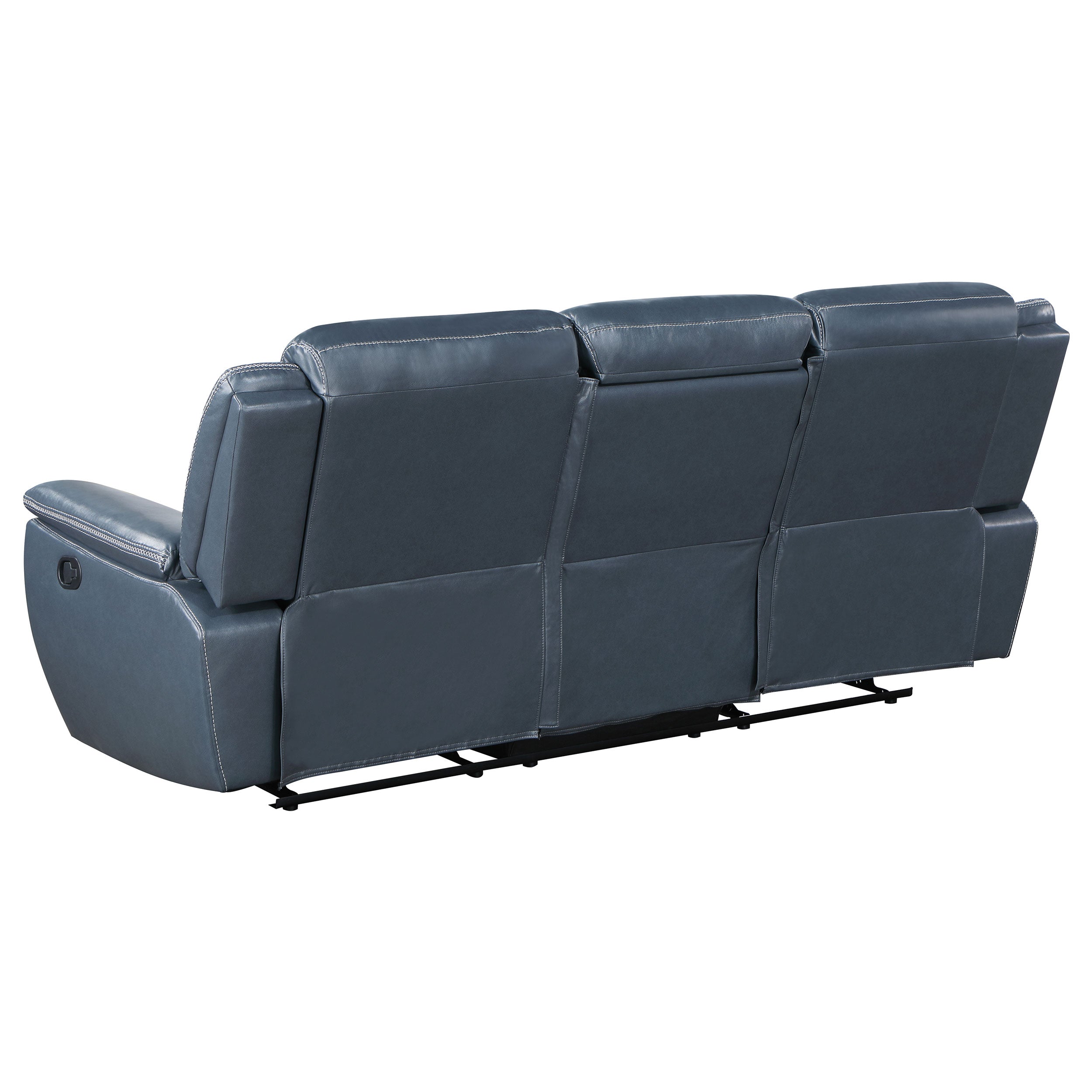 Sloane Upholstered Padded Arm Reclining Sofa Blue-