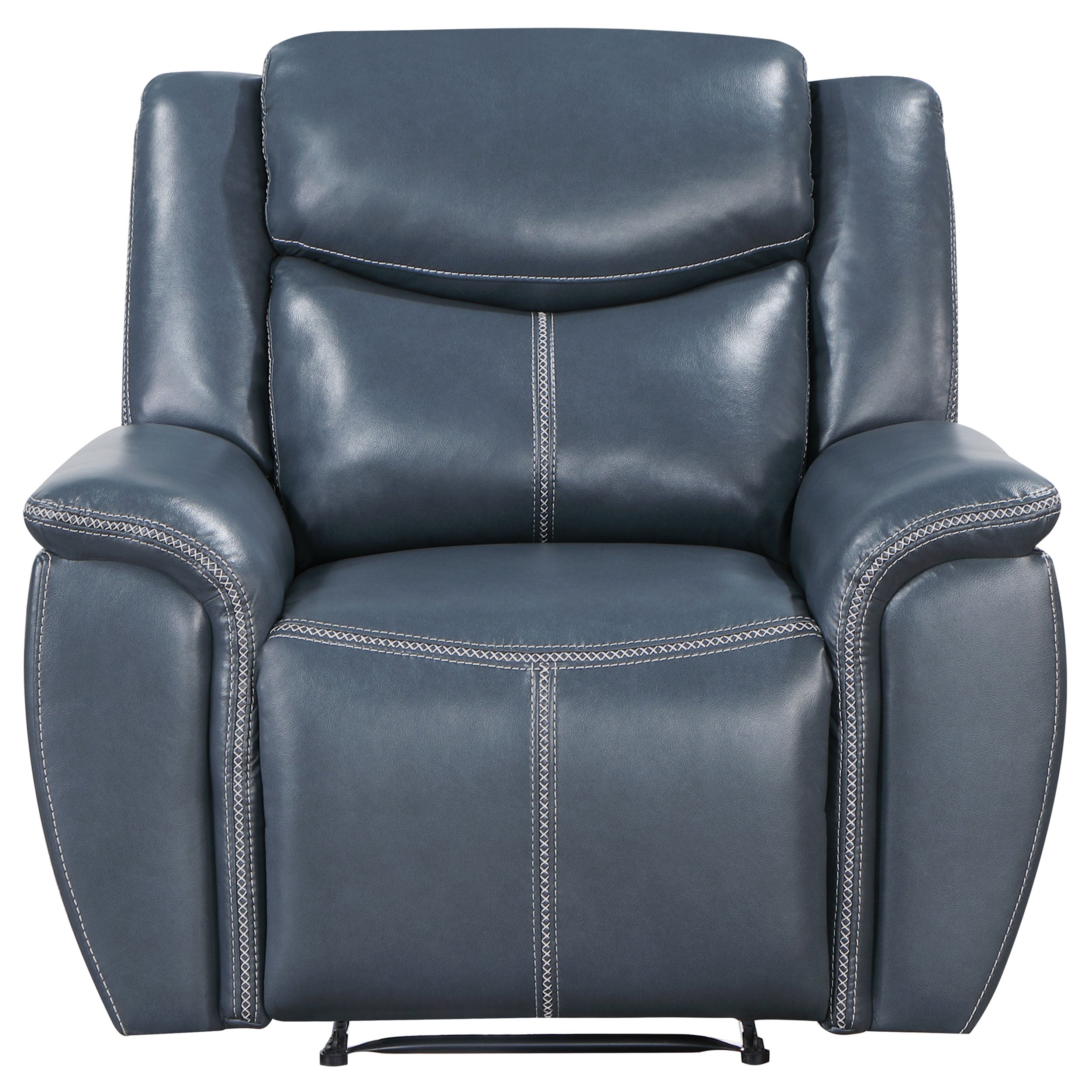 Sloane Upholstered Padded Arm Recliner Chair Blue-