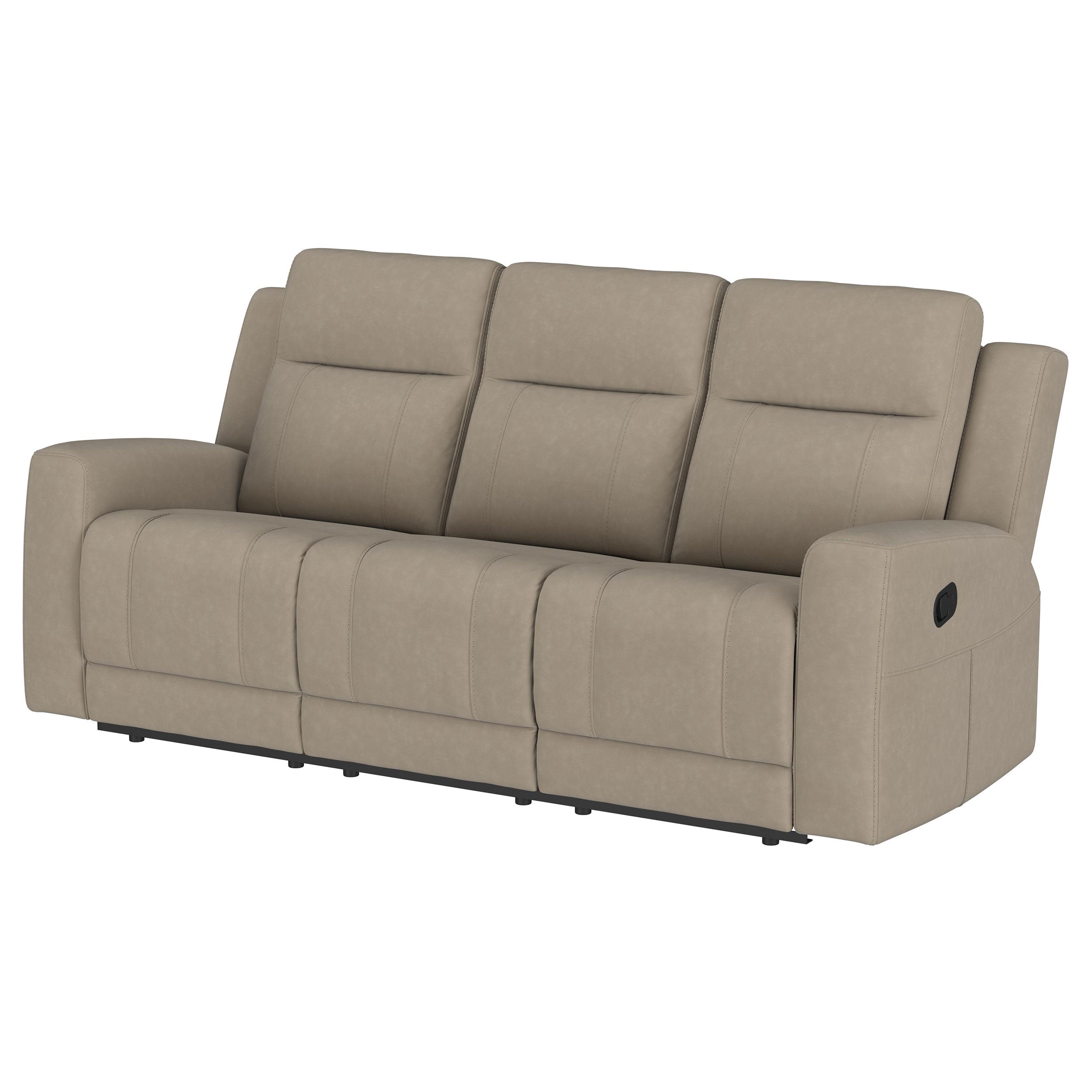 Brentwood Upholstered Motion Reclining Sofa Taupe-