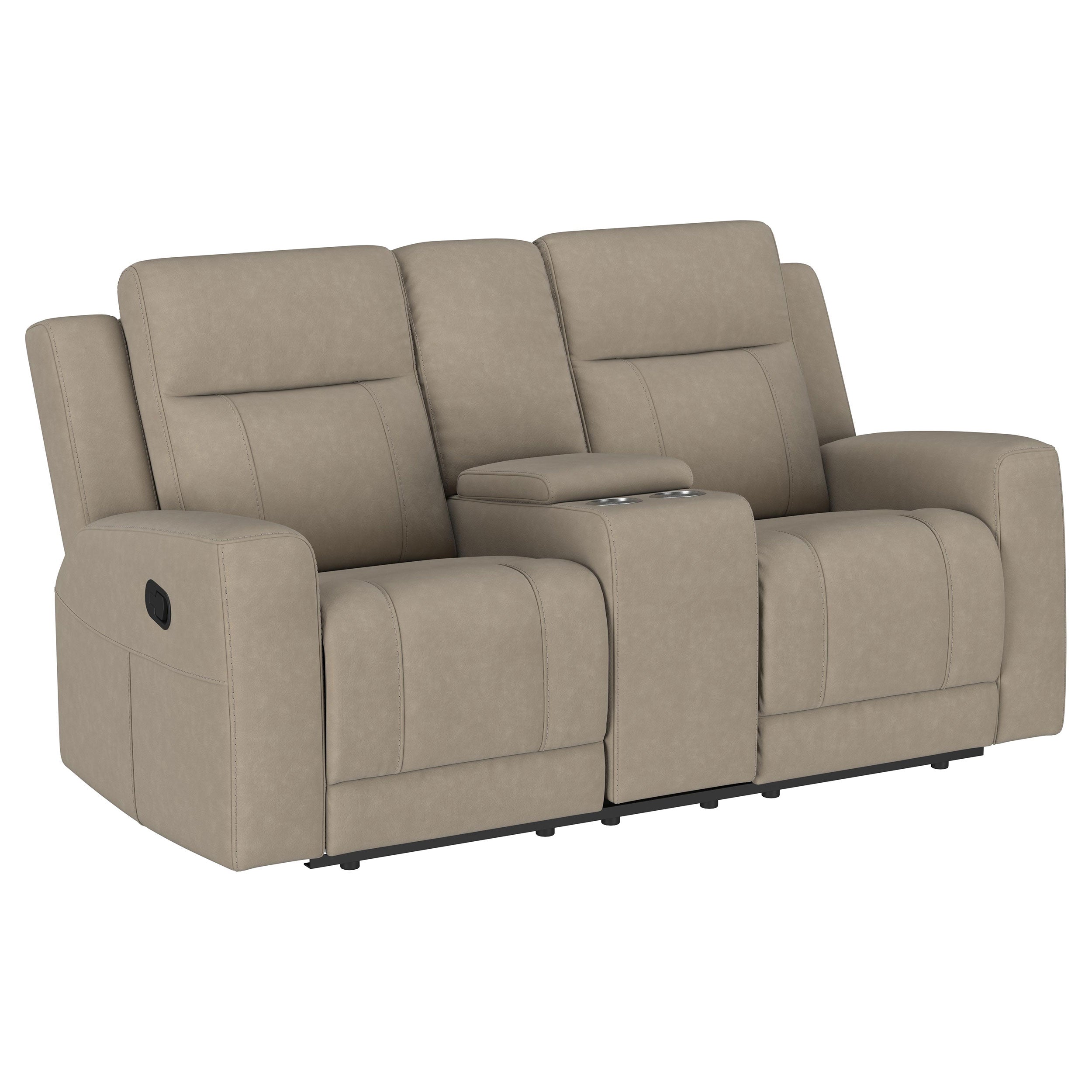 Brentwood Upholstered Motion Reclining Loveseat Taupe-