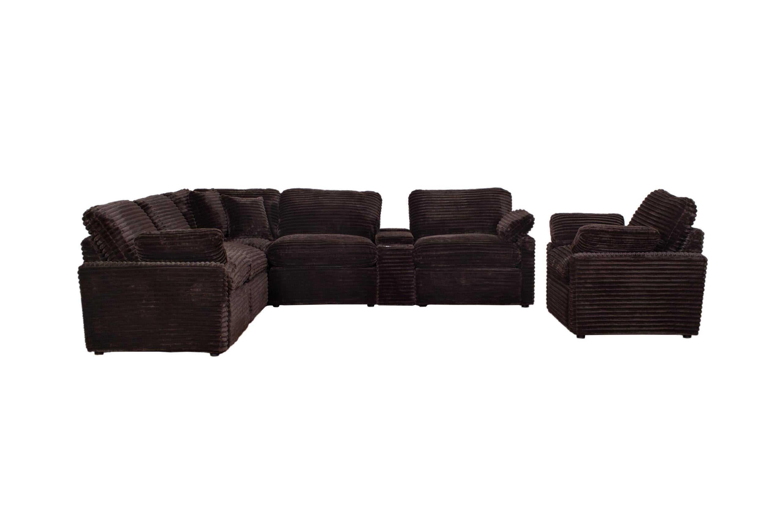 Collins Modular Power Armless Recliner Chocolate Brown-