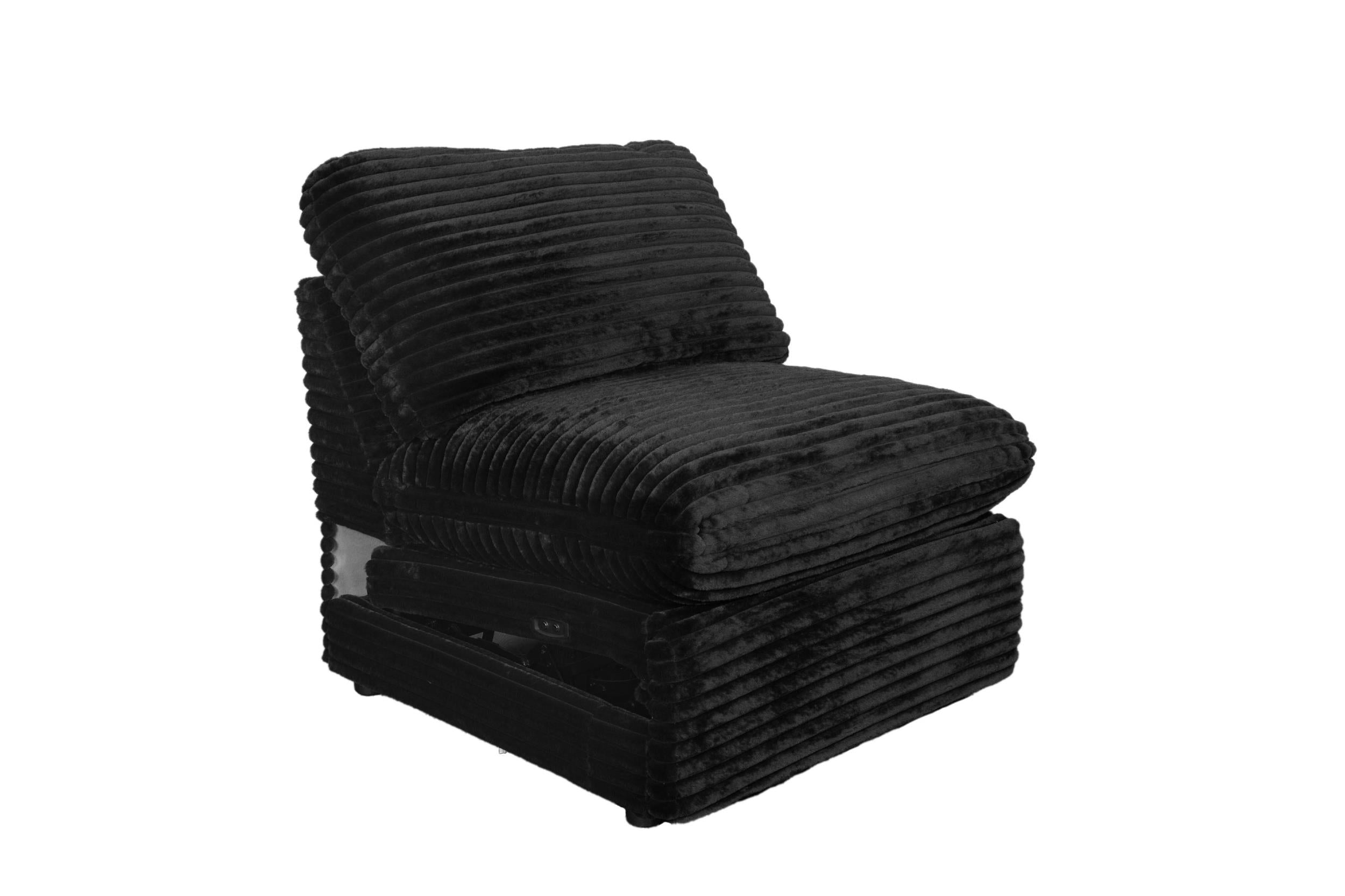 Collins Modular Power Armless Recliner Black-