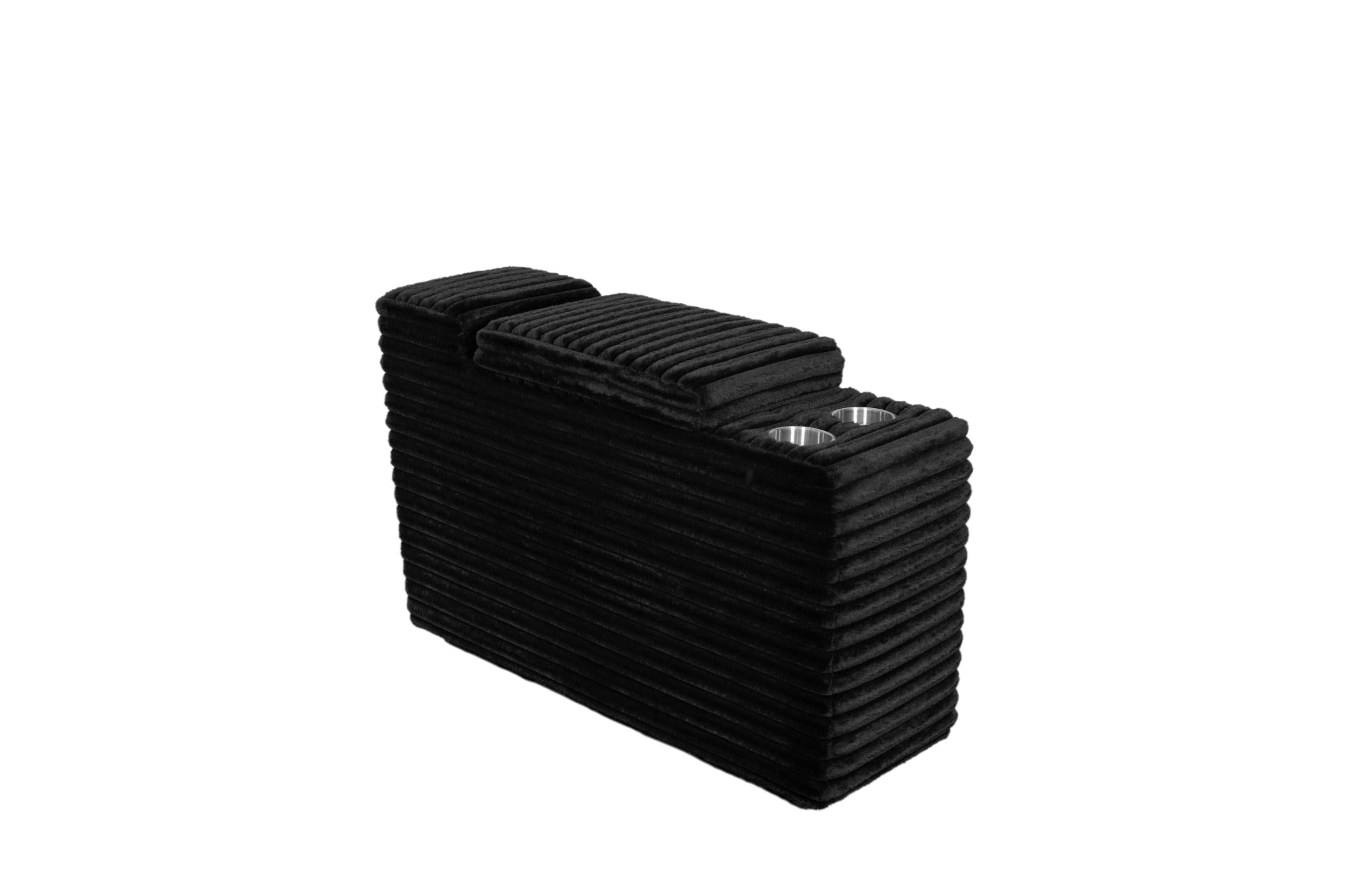 Collins Upholstered Modular Storage Console Black-