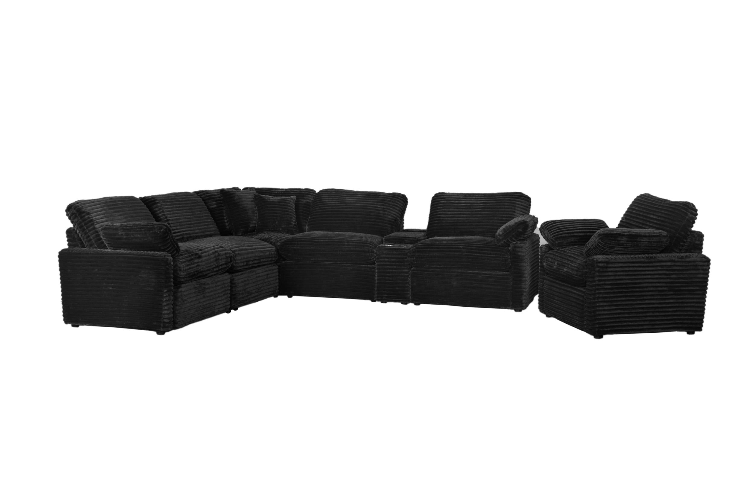 Collins Modular Corner Chair Black-