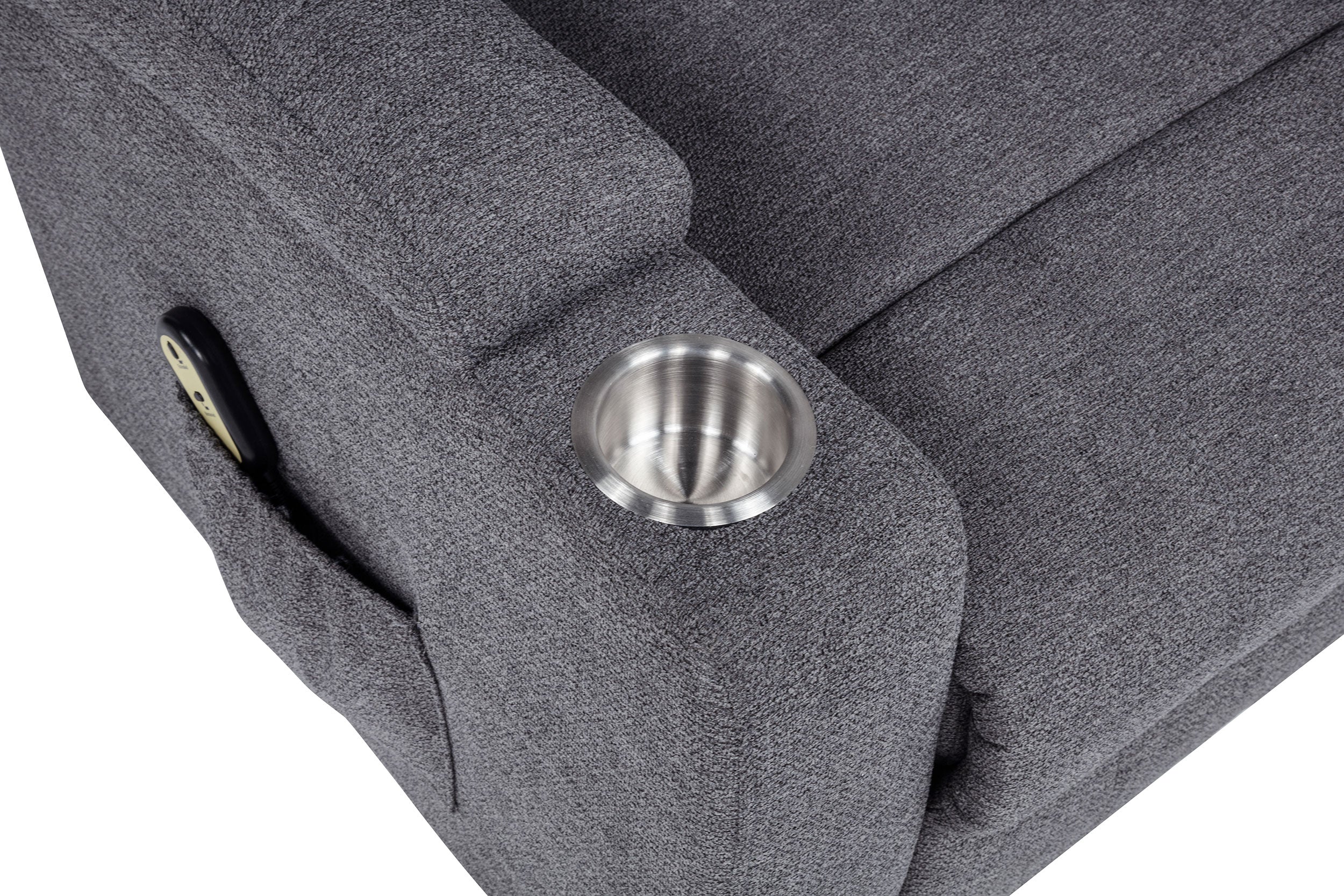 Louie Chenille Upholstered Power Lift Massage Chair Grey-