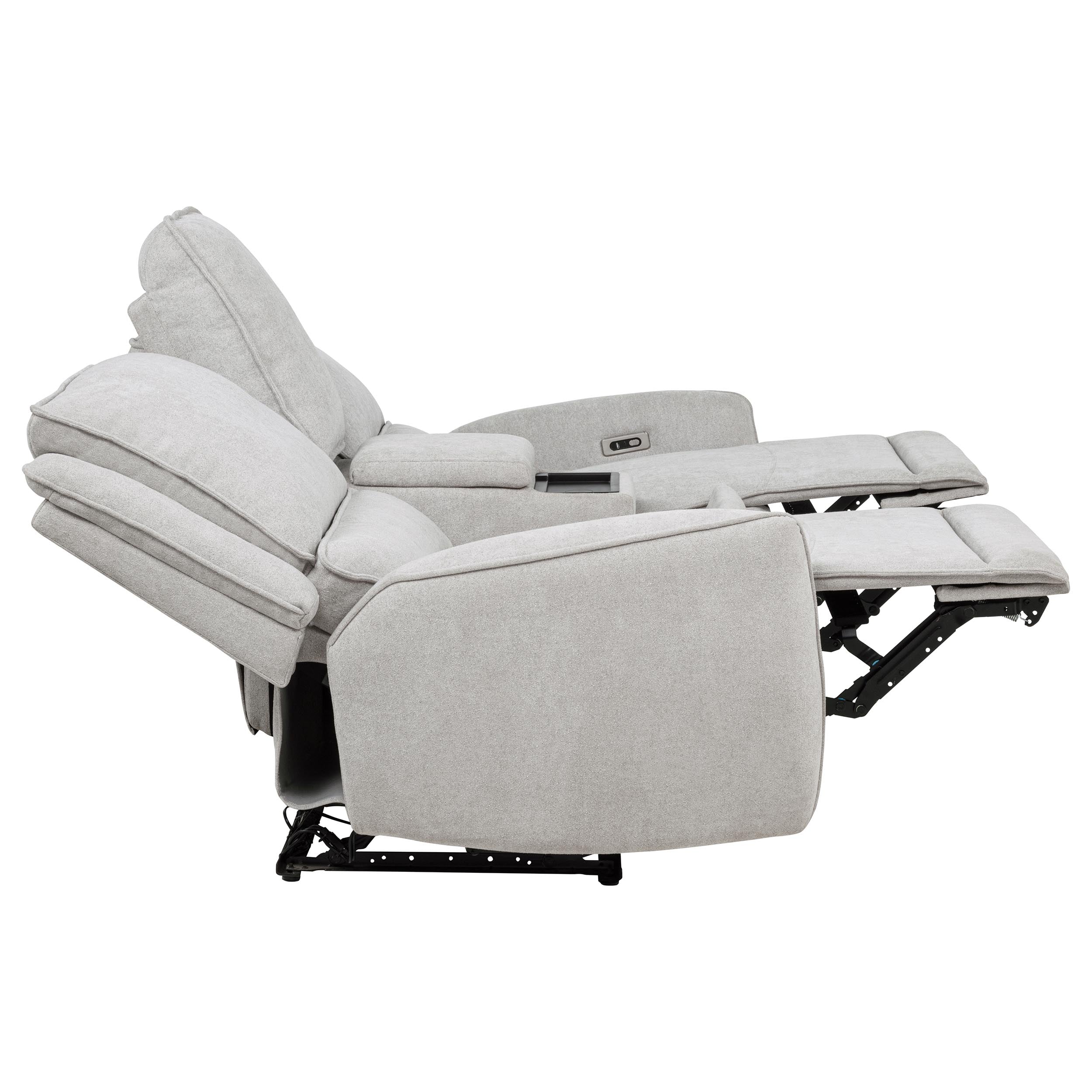 Sylmar Chenille Upholstered Power Reclining Loveseat Dove Grey-