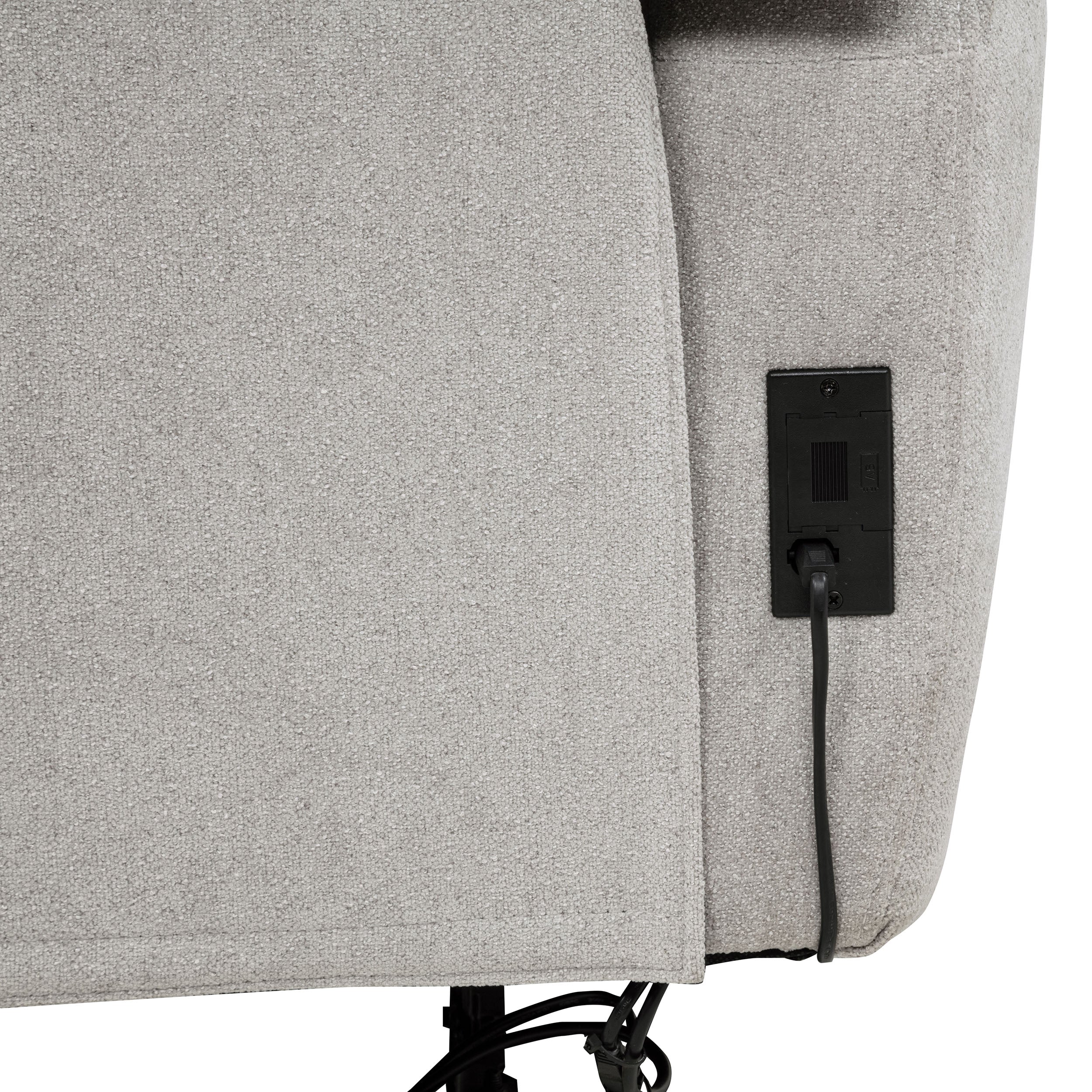 Sylmar Chenille Upholstered Power Reclining Loveseat Dove Grey-