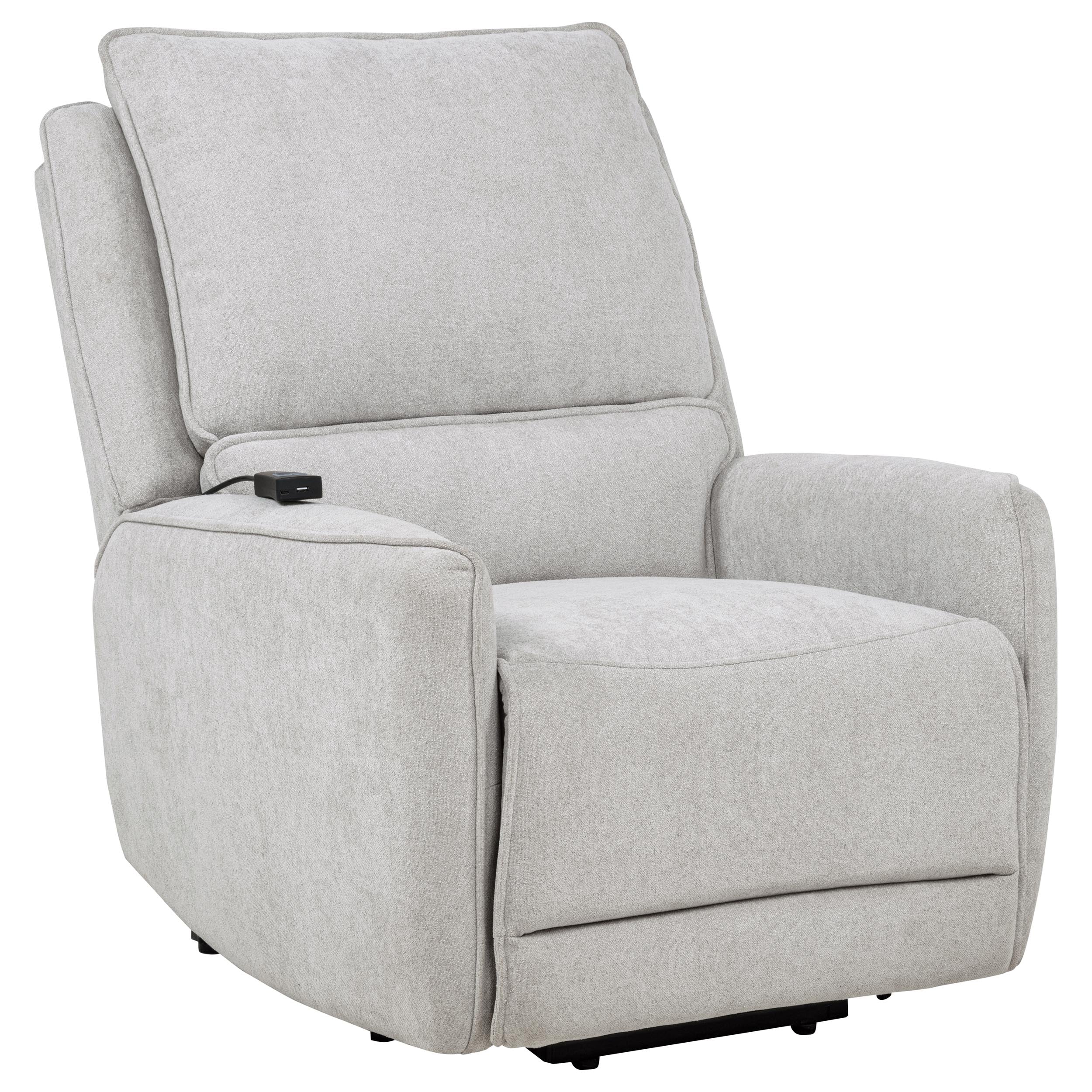Sylmar Chenille Upholstered Dual Power Lift Recliner Dove Grey-