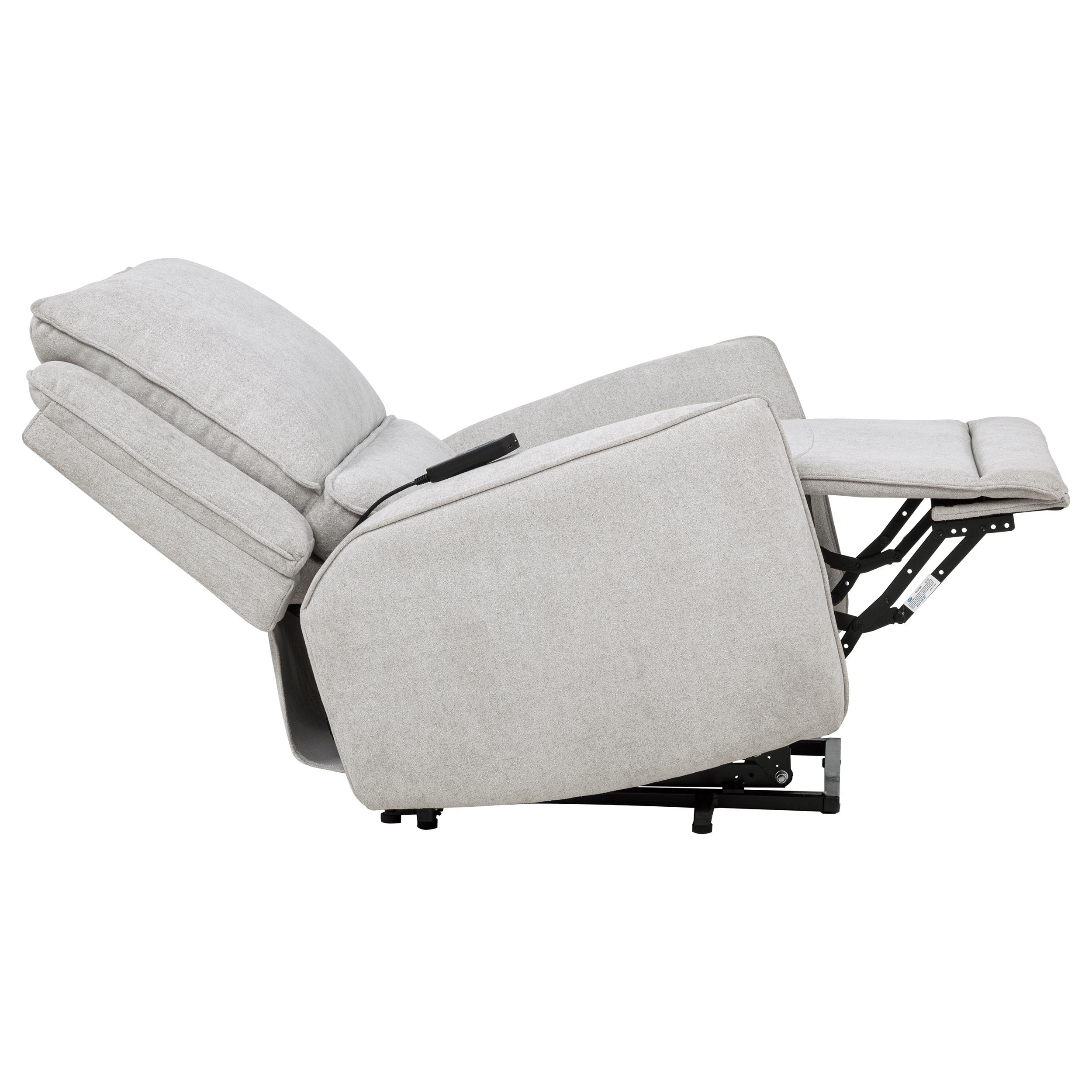 Sylmar Chenille Upholstered Dual Power Lift Recliner Dove Grey-