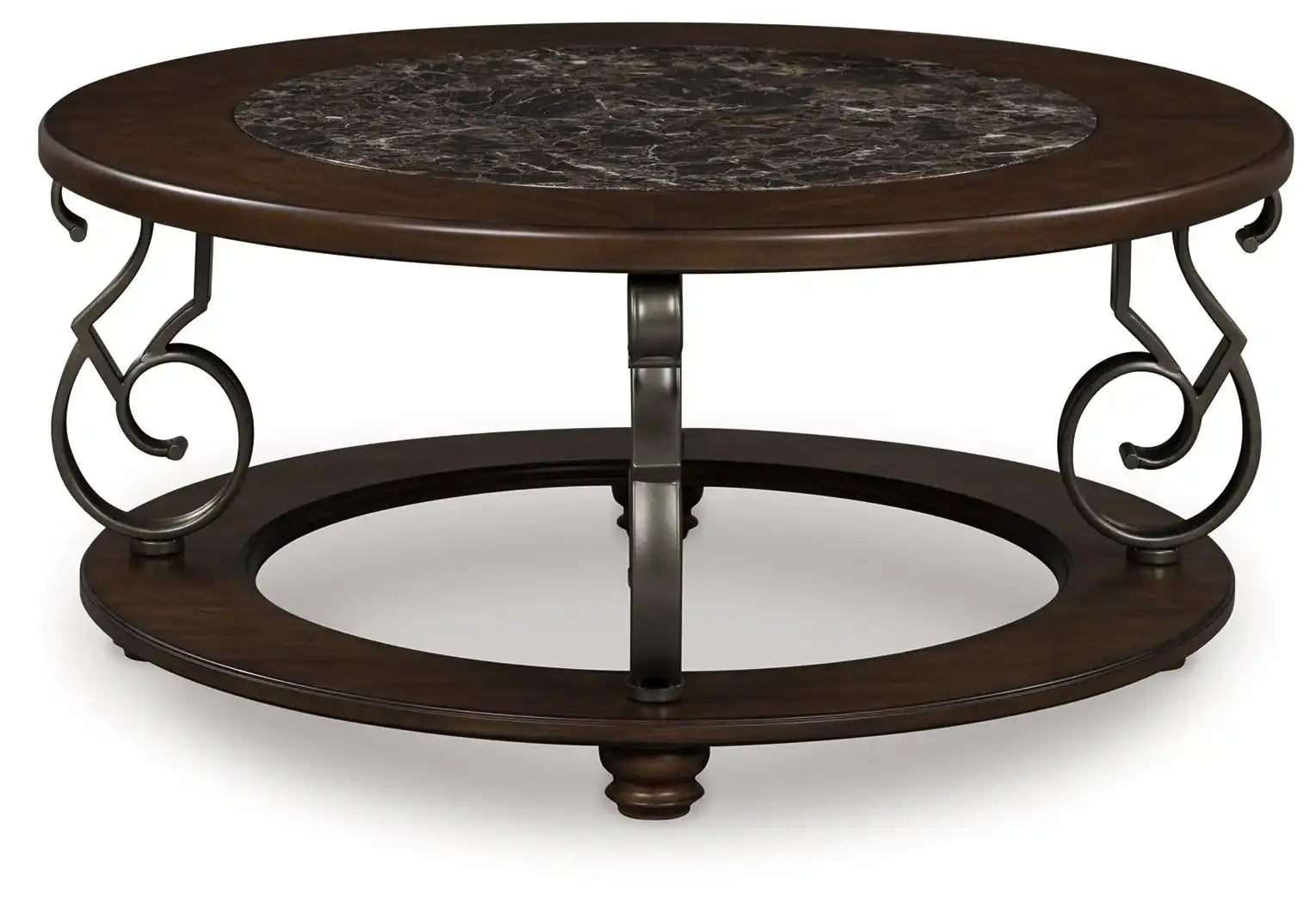 Frallyn - Round Cocktail Table - Dark Brown - Best Buy Furniture