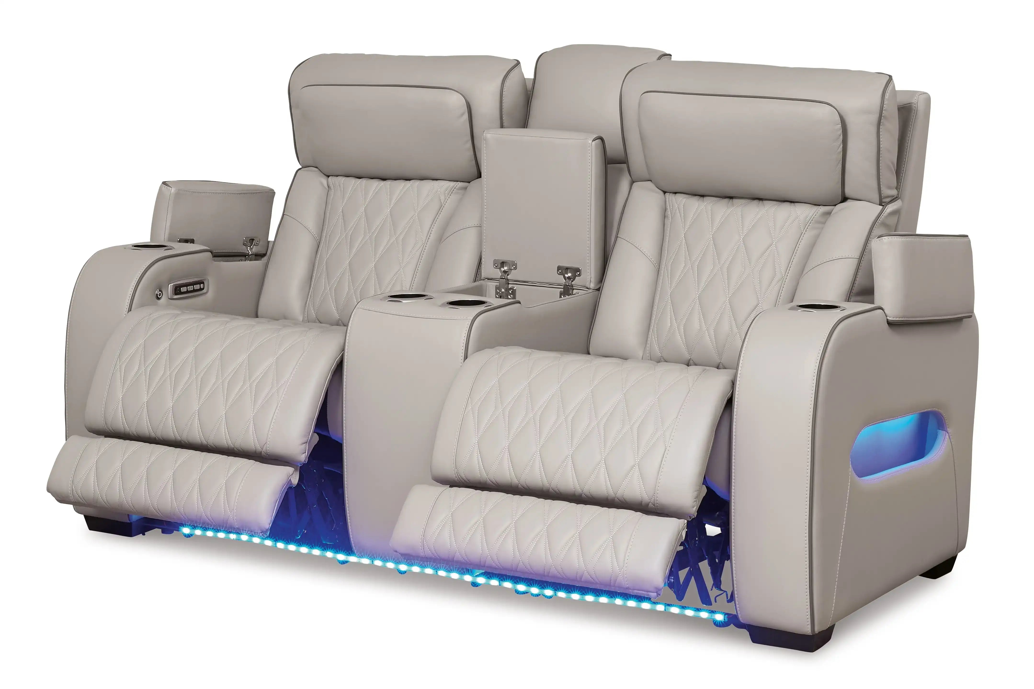 Boyington - Power Reclining Loveseat With Console/Adj Hdrst - Best Buy Furniture