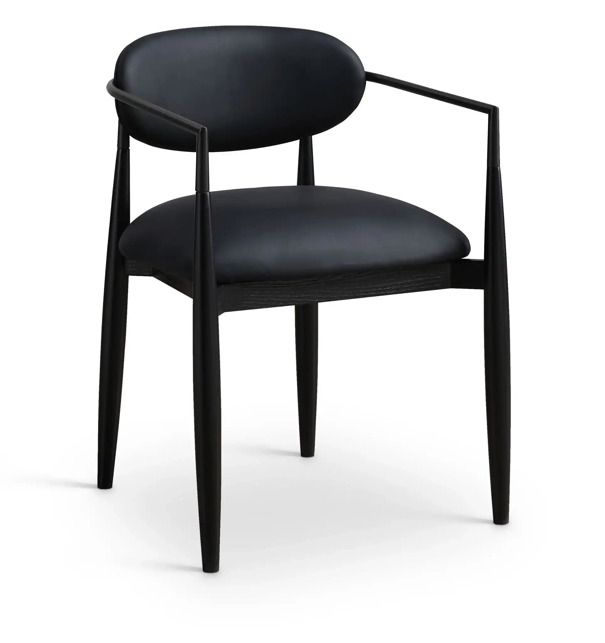 Riccio - Faux Leather Dining Arm Chair (Set of 2) - Black Frame - Best Buy Furniture