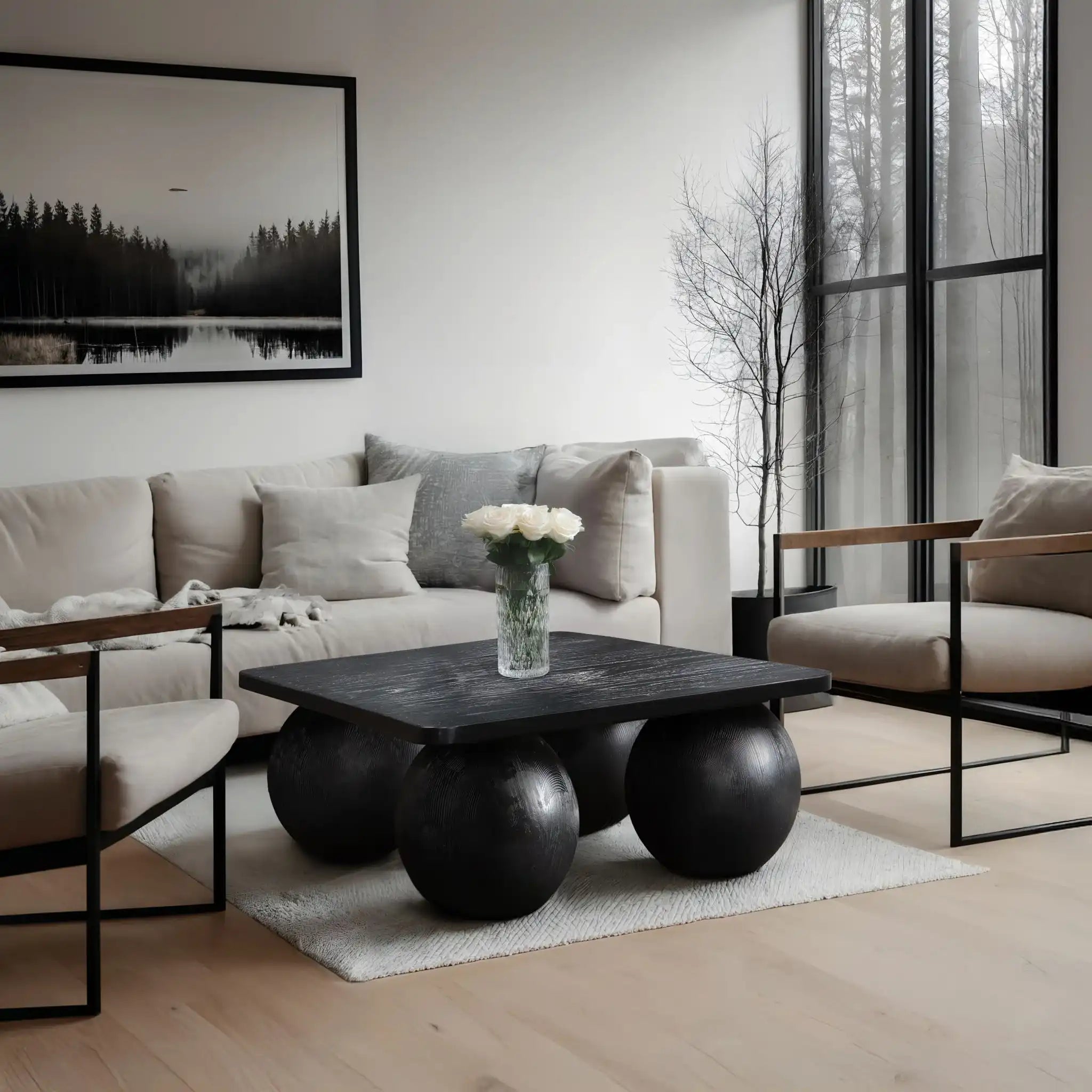 Fitch - Oak Veneer Coffee Table - 4 Legs