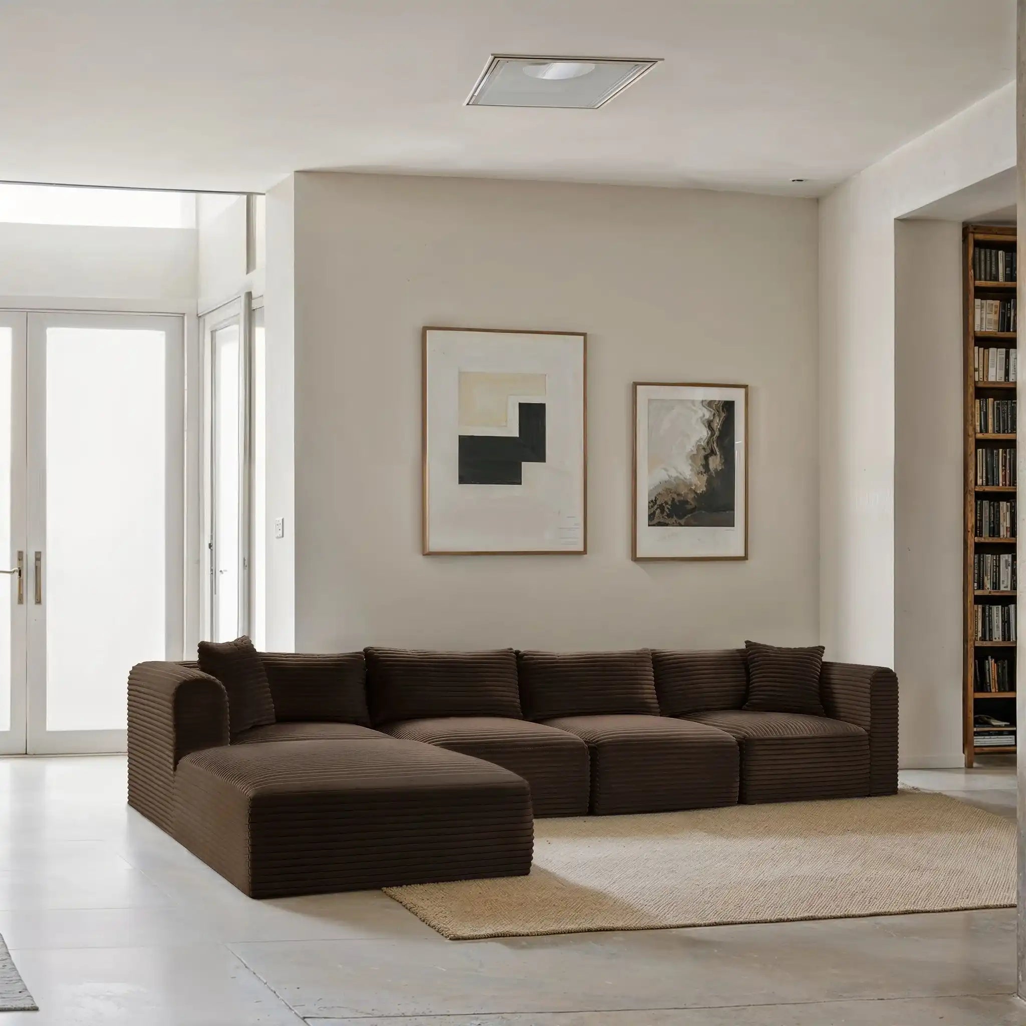 Shaggy - 5 Piece Modular Sectional With Ottoman