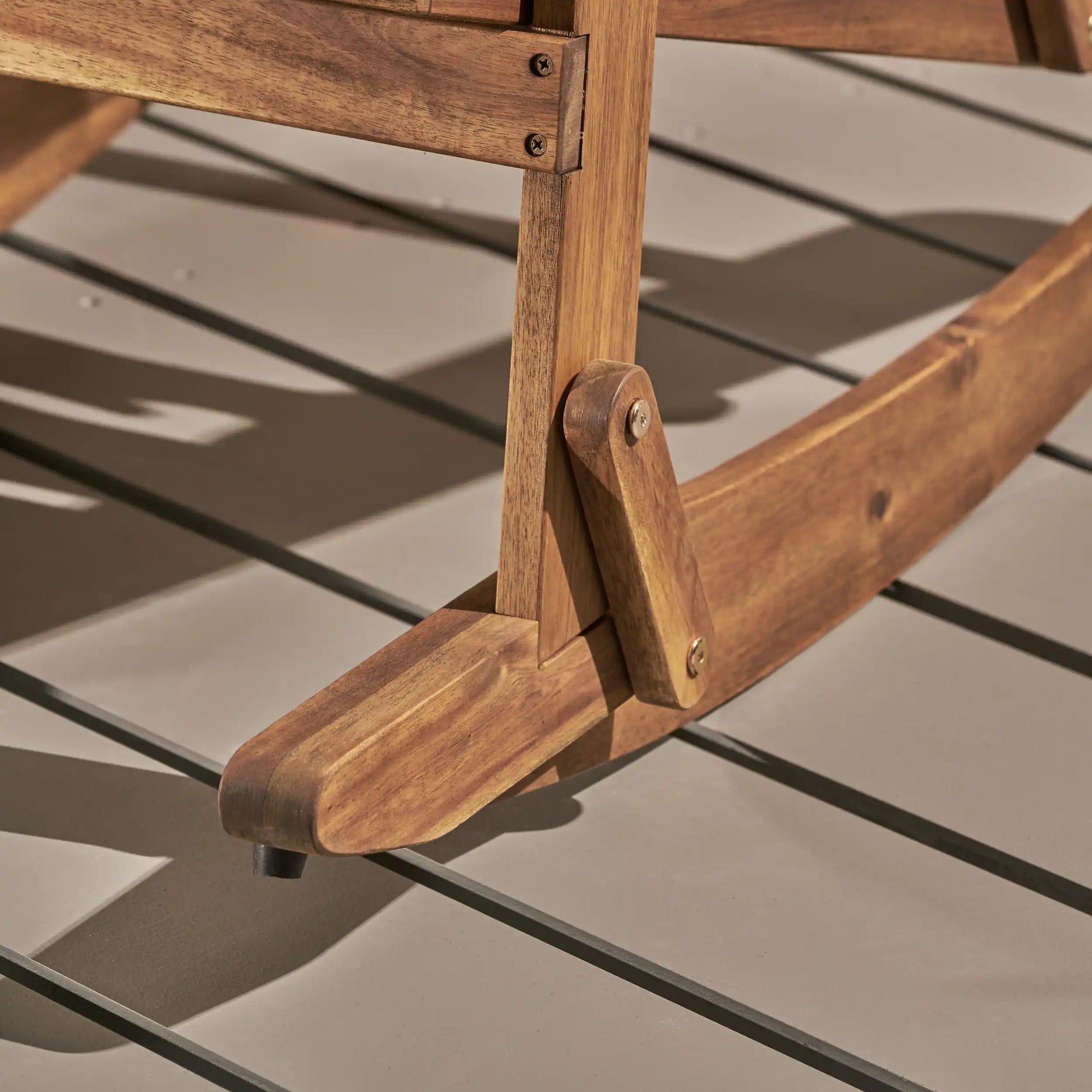 Outdoor Adirondack Rocking Chair with Hand Crafted Details, Natural - Best Buy Furniture