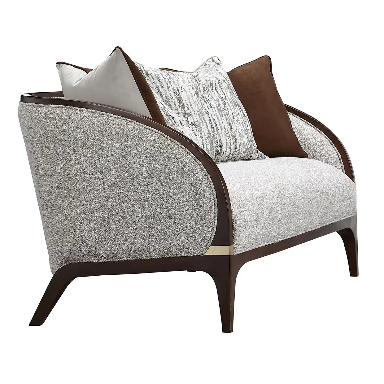 Houston - Loveseat - Pebble / Walnut - Best Buy Furniture