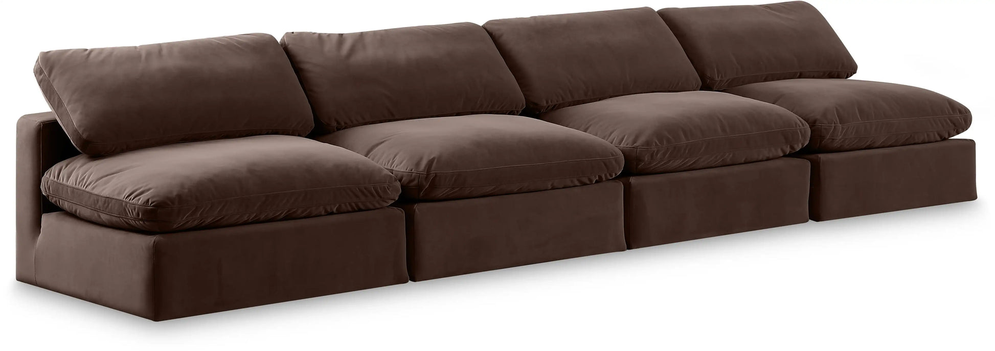 Comfy - Velvet Modular Armless Sofa 4 Seats - Best Buy Furniture