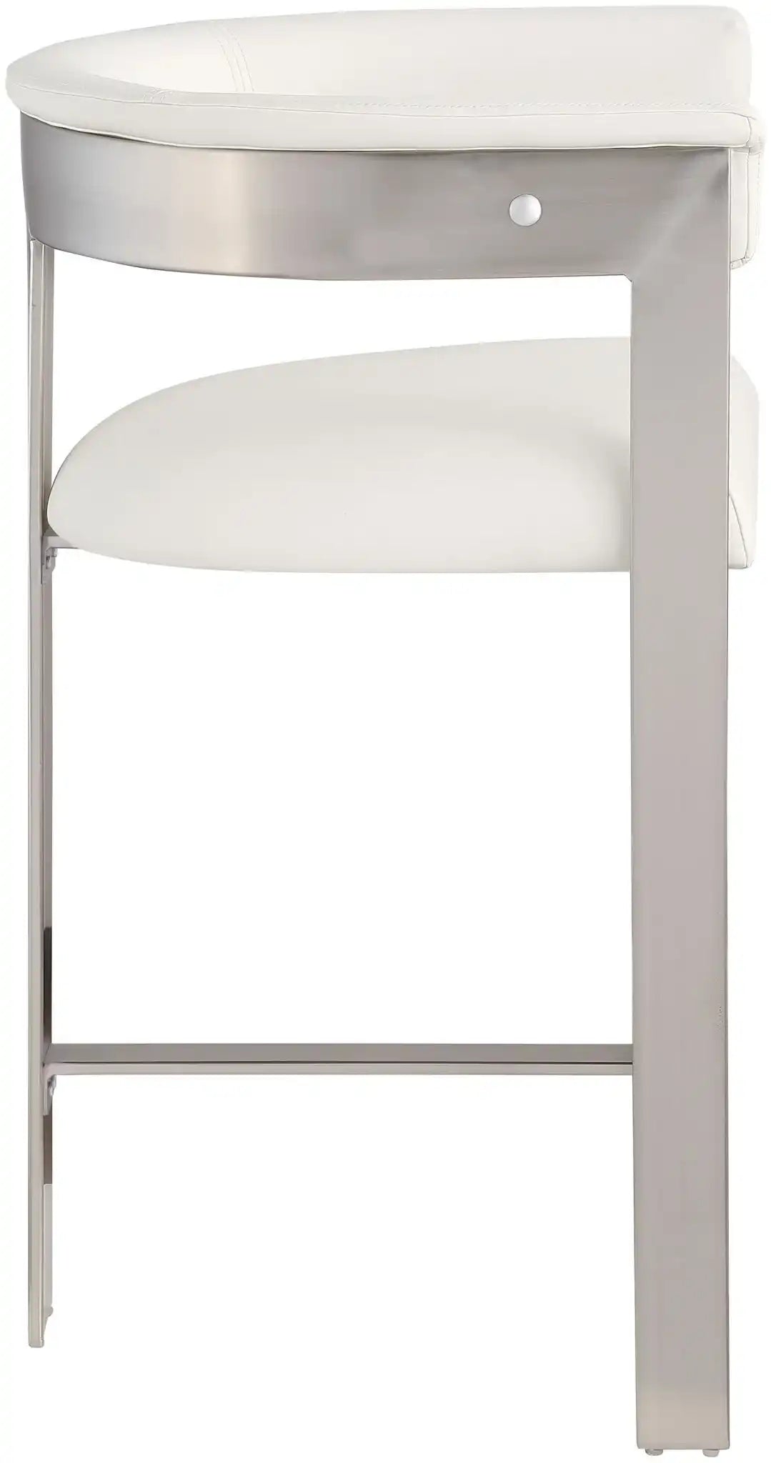 Romeo - Faux Leather Counter Stool With Silver Base (Set of 2)
