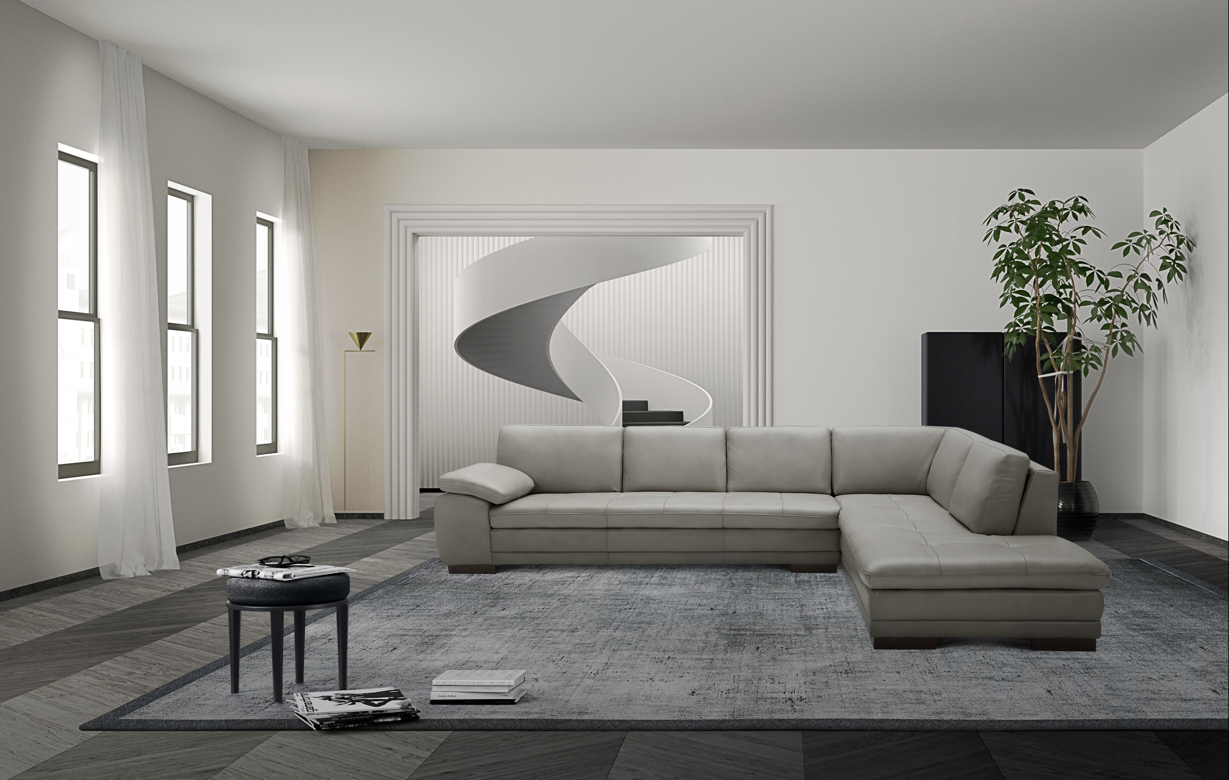 Modena Italian Leather Sectional J&M-625