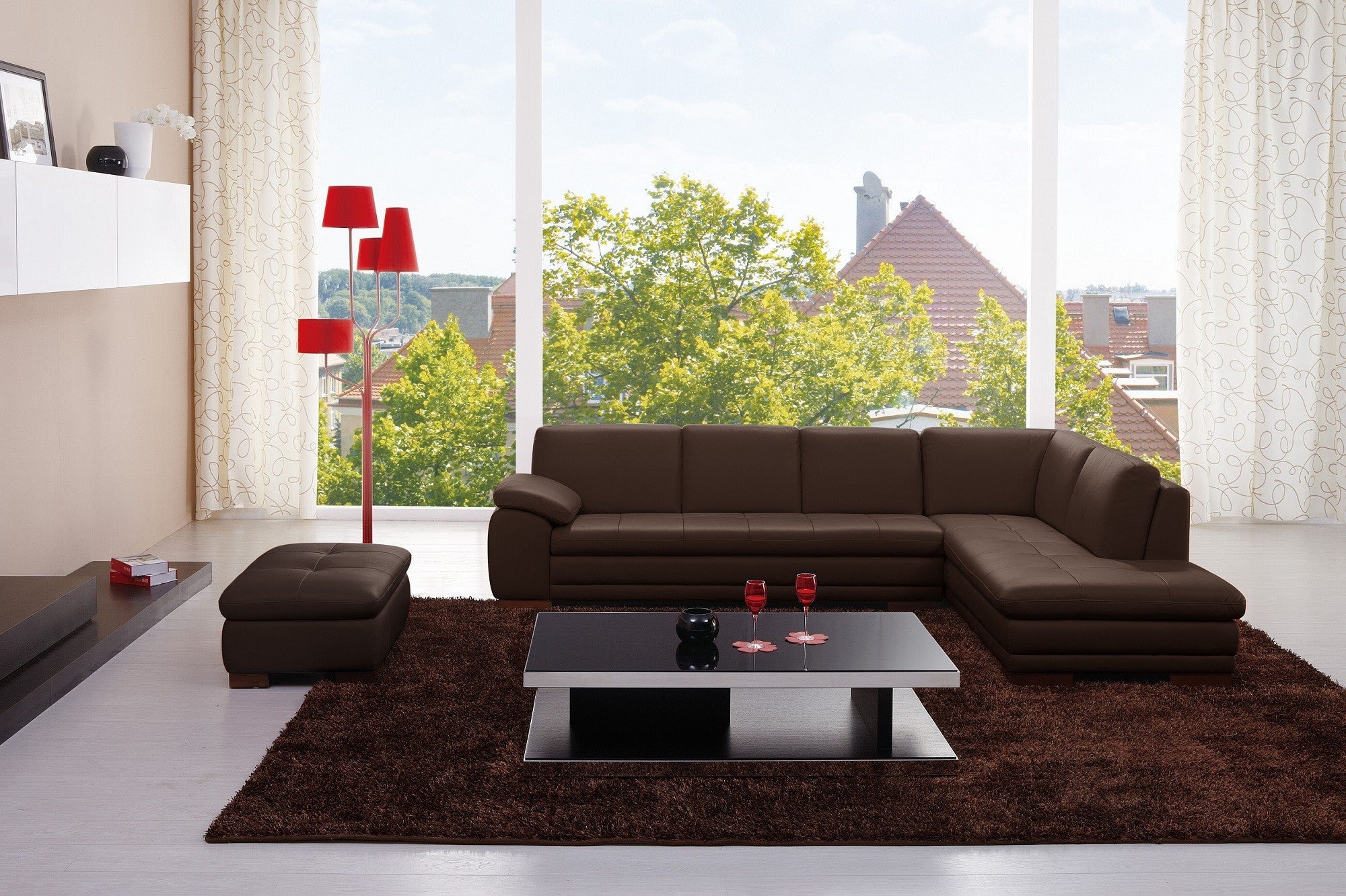 Modena Italian Leather Sectional J&M-625