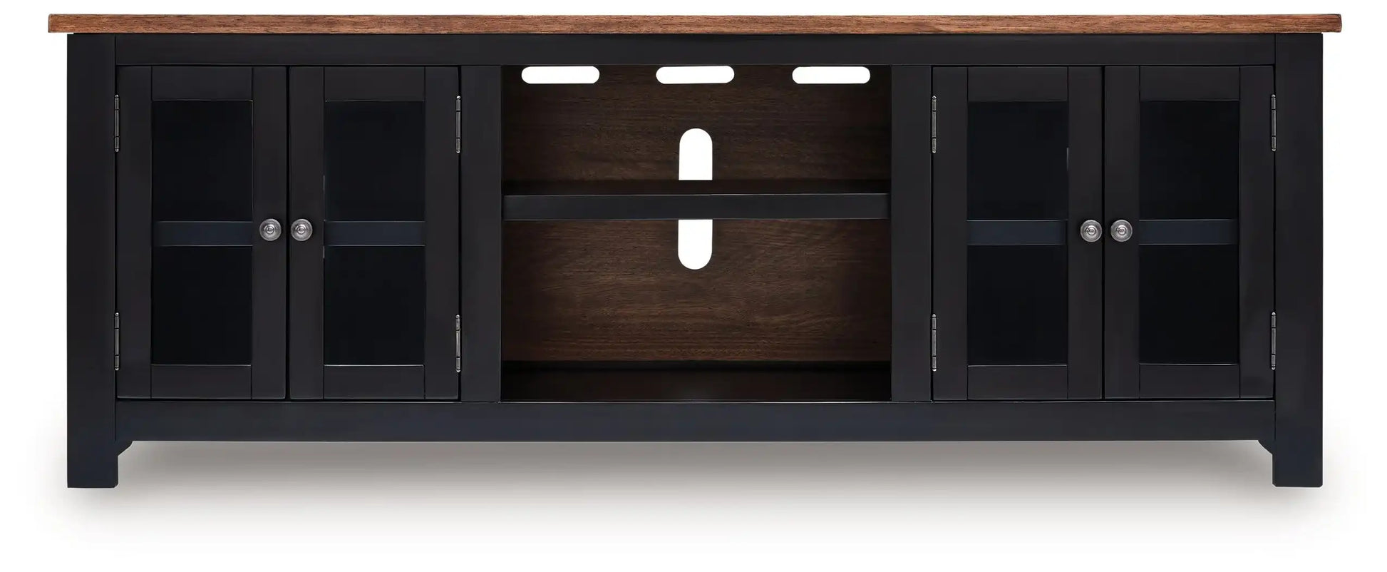 Wildenauer - XL TV Stand With Fireplace Option - Brown / Black - Best Buy Furniture