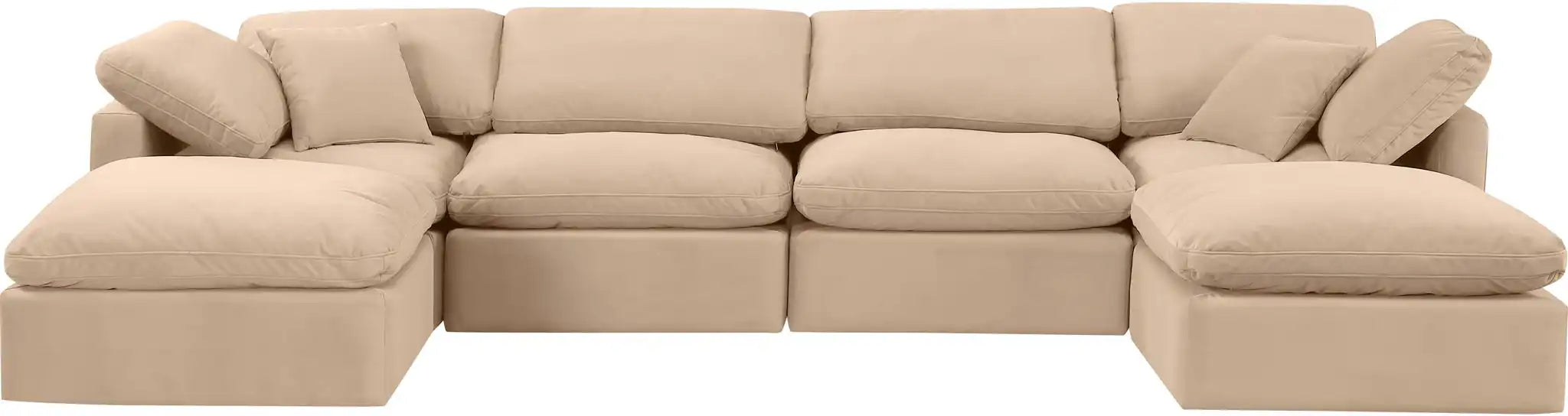 Indulge - Velvet 6 Piece Modular Double Chaise Sectional