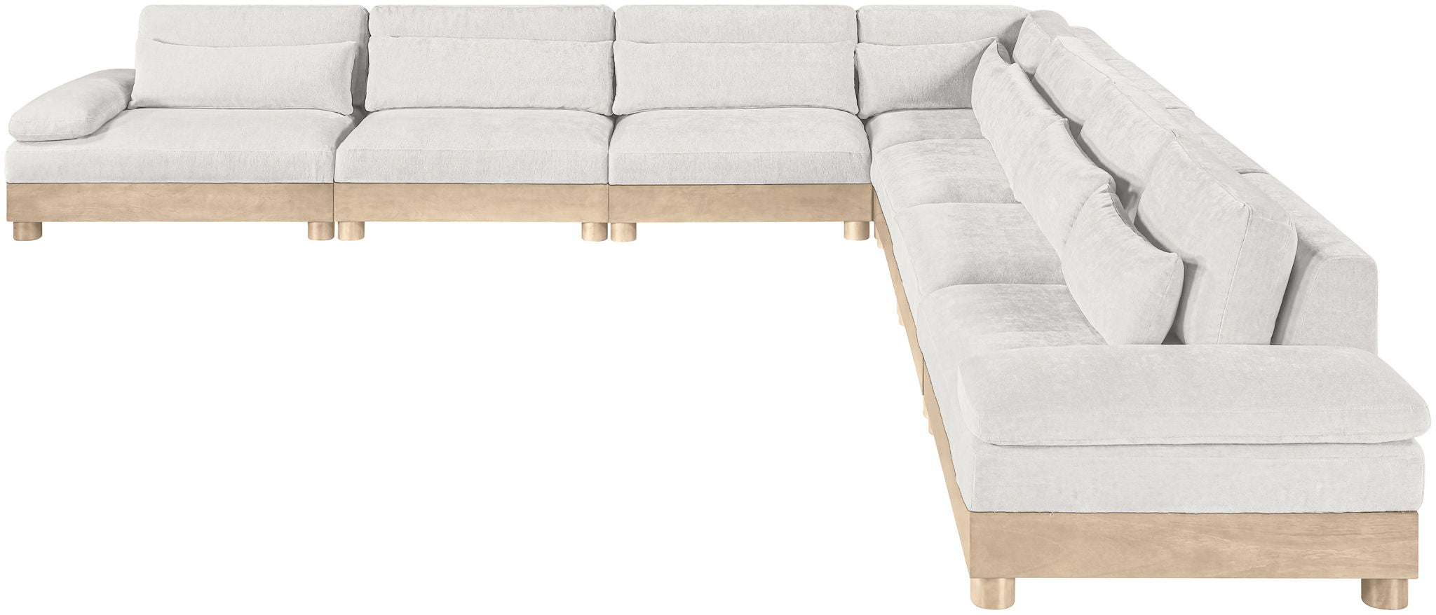 Turin - Chenille Fabric Upholstered Modular Sectional - White