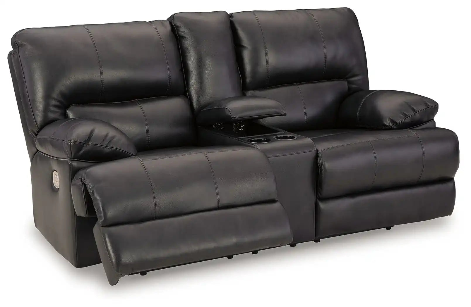 Mountainous - Power Reclining Loveseat With Console /Adj Headrest - Eclipse - Best Buy Furniture