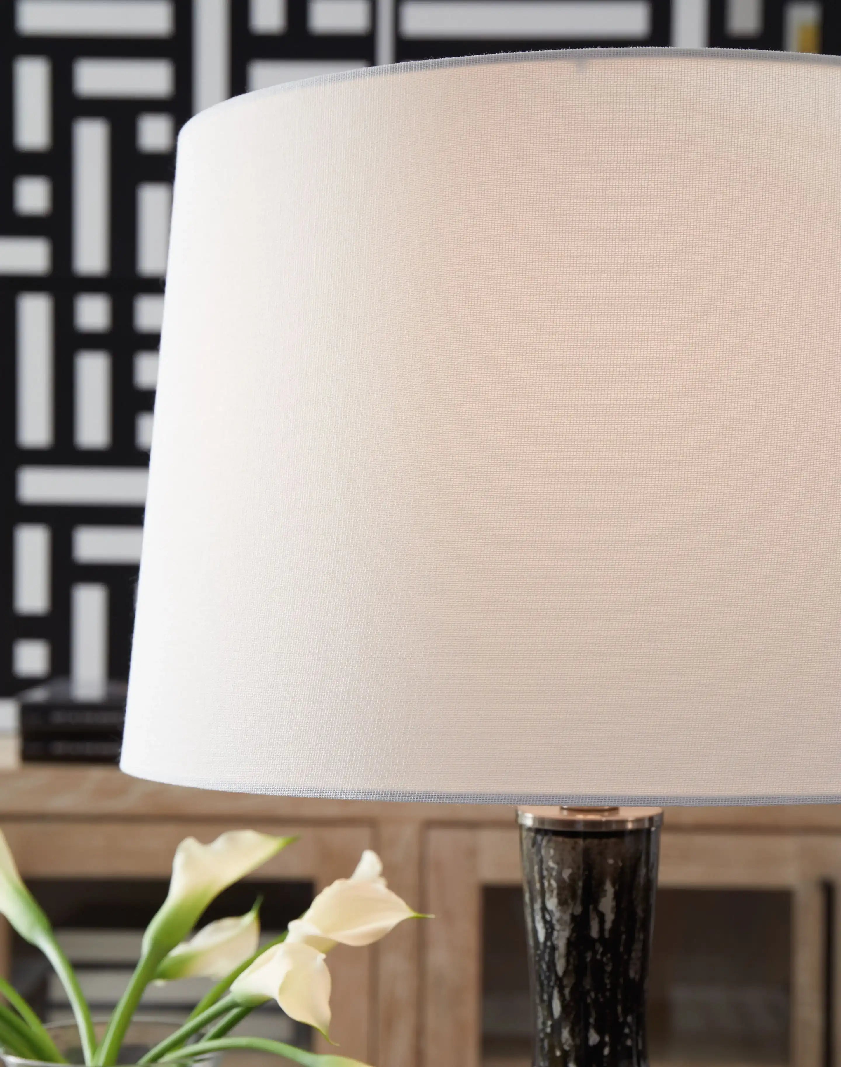 Tenslow - Glass Table Lamp - Antique Black - Best Buy Furniture
