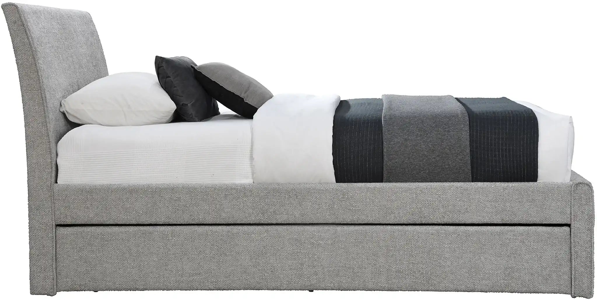 Myles - Chenille Twin Trundle Bed