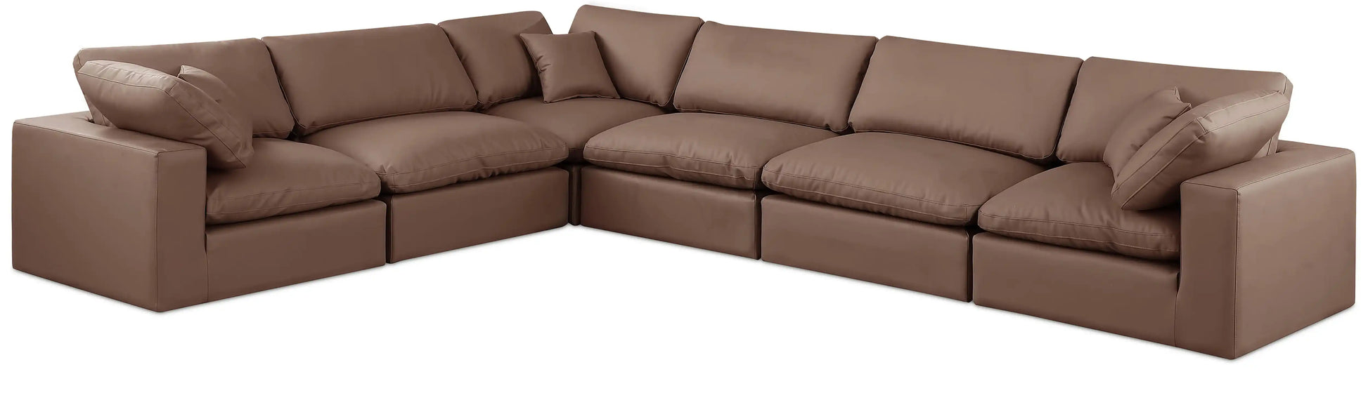 Comfy - 6 Piece Faux Leather Modular Corner Sectional - Best Buy Furniture