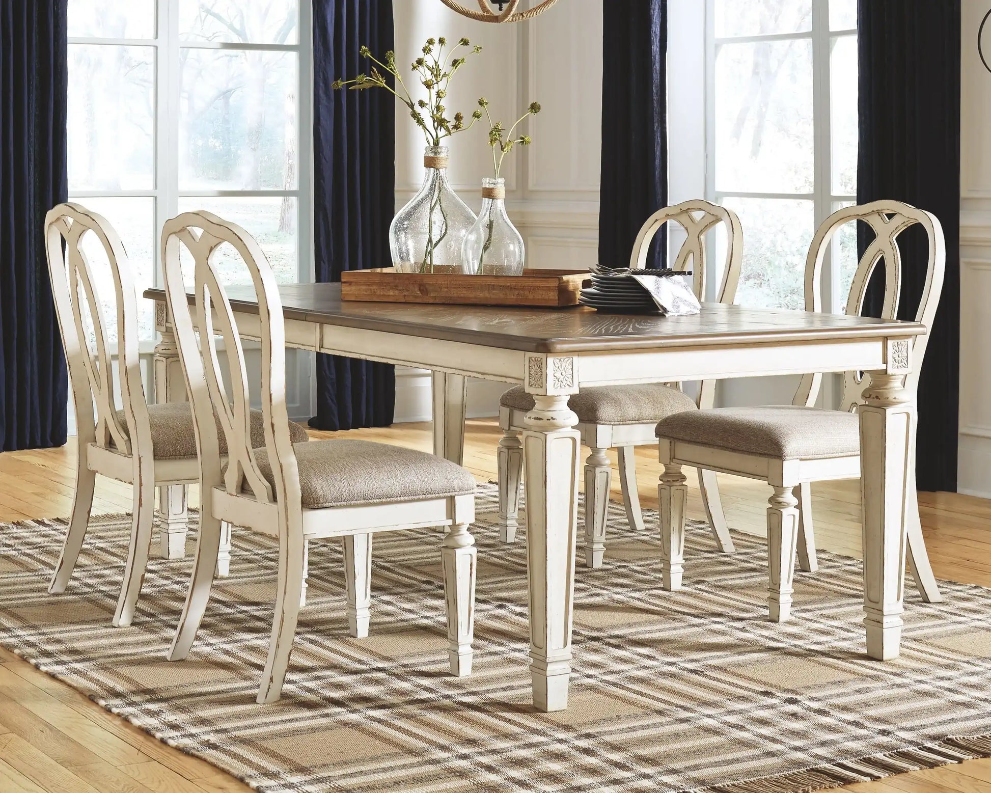 Realyn - Rectangular Dining Room Extension Table - Chipped White - Best Buy Furniture