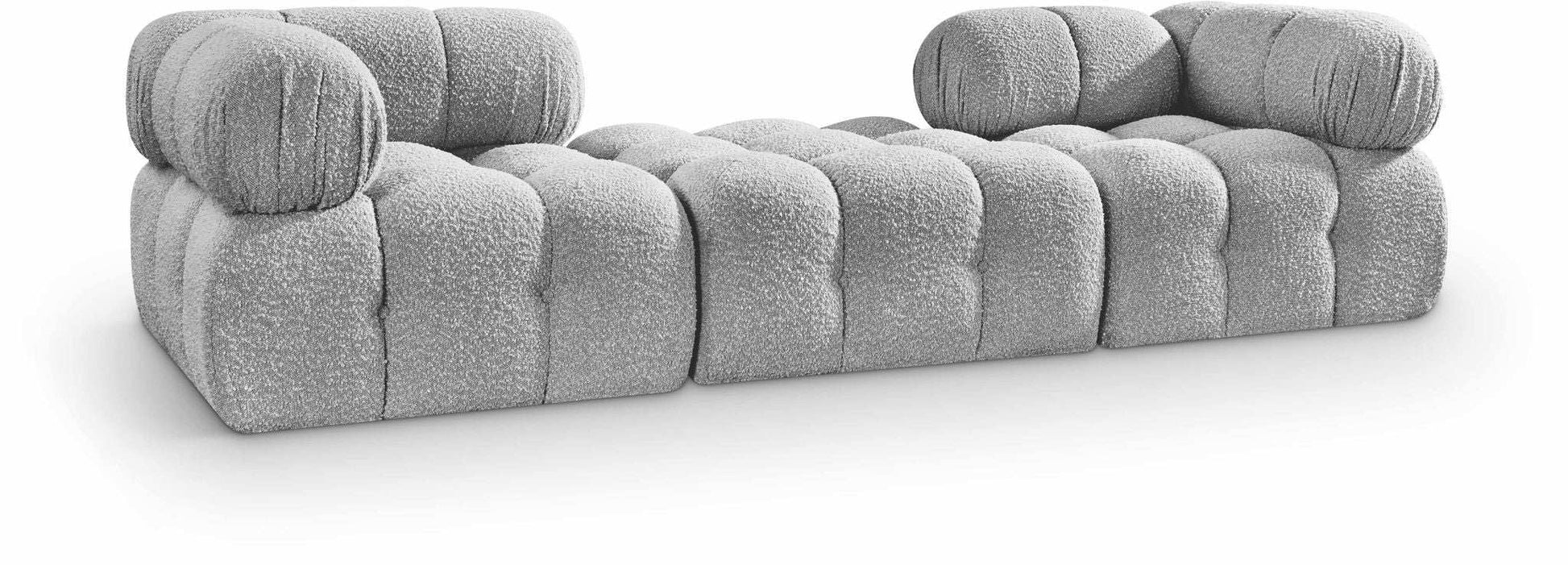 Ames - 3 Piece Boucle Modular Sofa With 1 Backless Seat - Best Buy Furniture