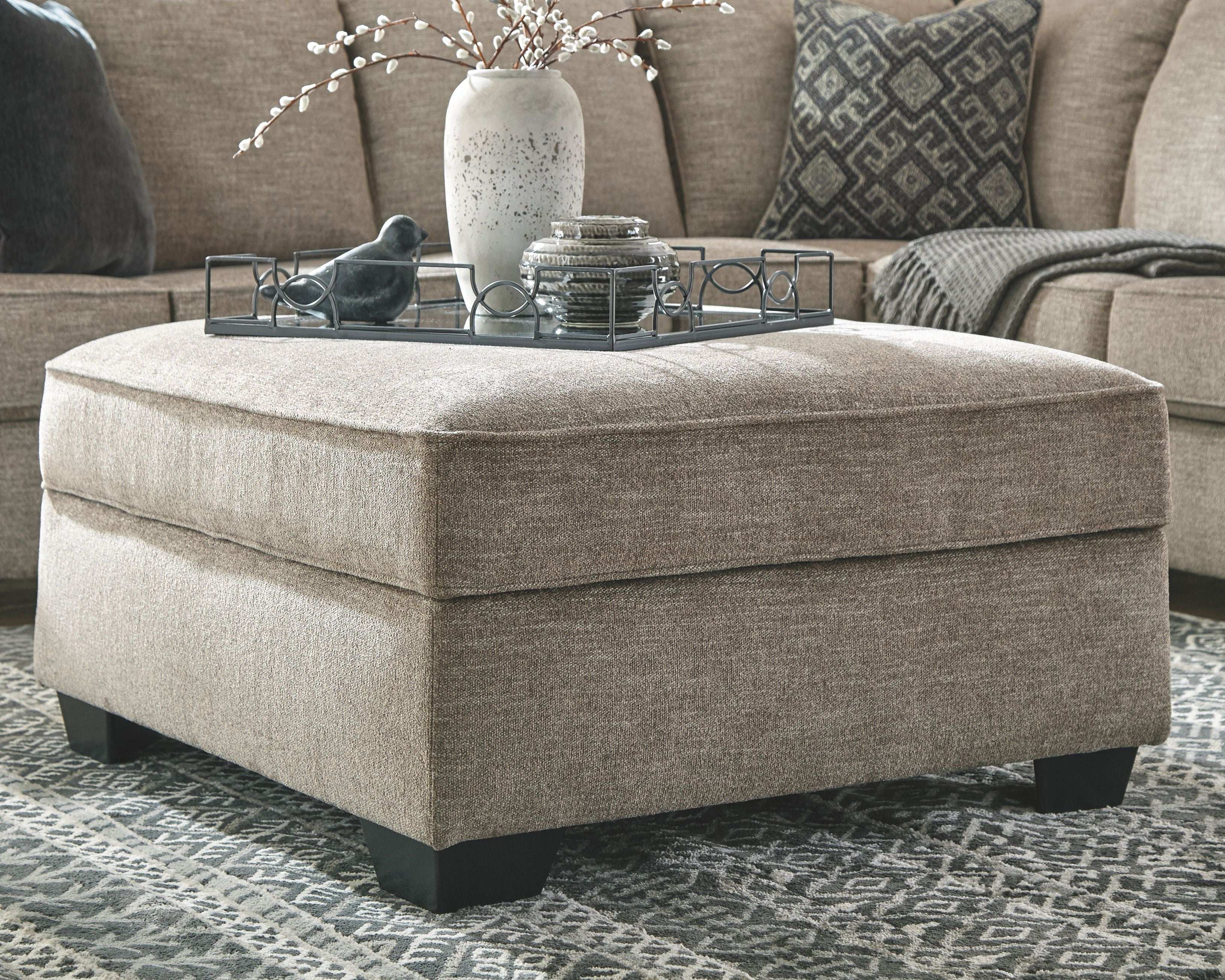 Bovarian - Ottoman With Storage - Stone - Best Buy Furniture