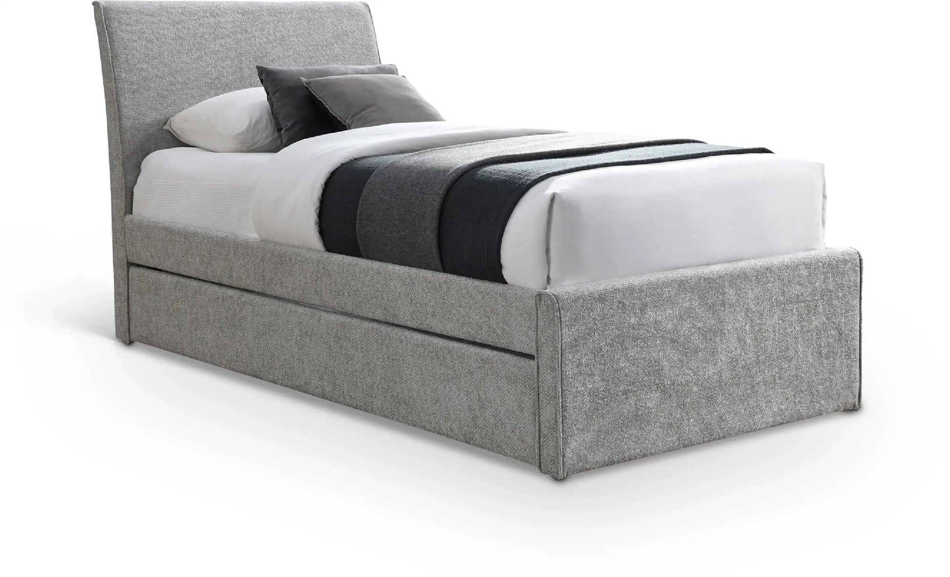 Myles - Chenille Twin Trundle Bed - Best Buy Furniture