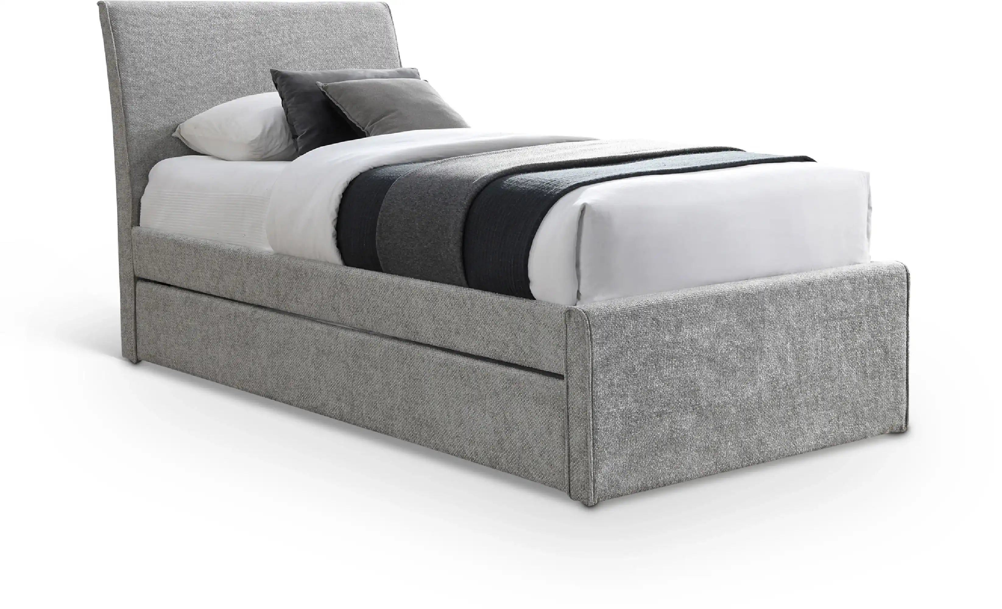 Myles - Chenille Twin Trundle Bed - Best Buy Furniture