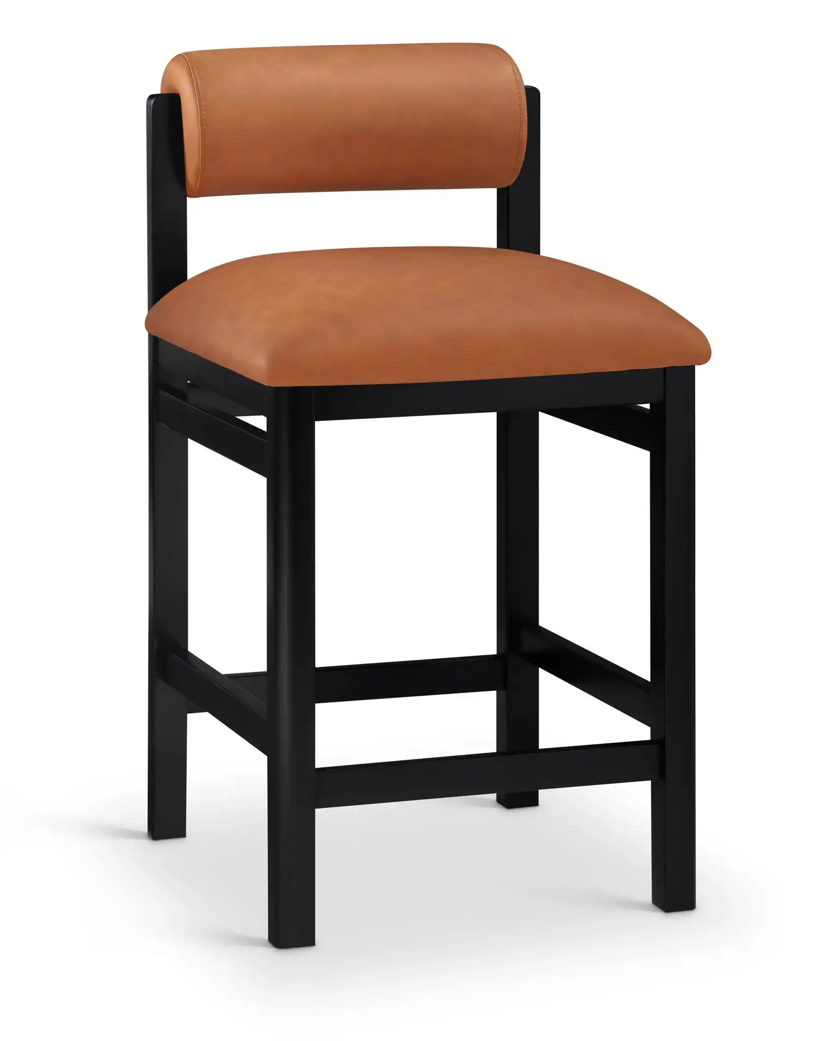 Roundhill - Faux Leather Counter Stool - Black Frame - Best Buy Furniture