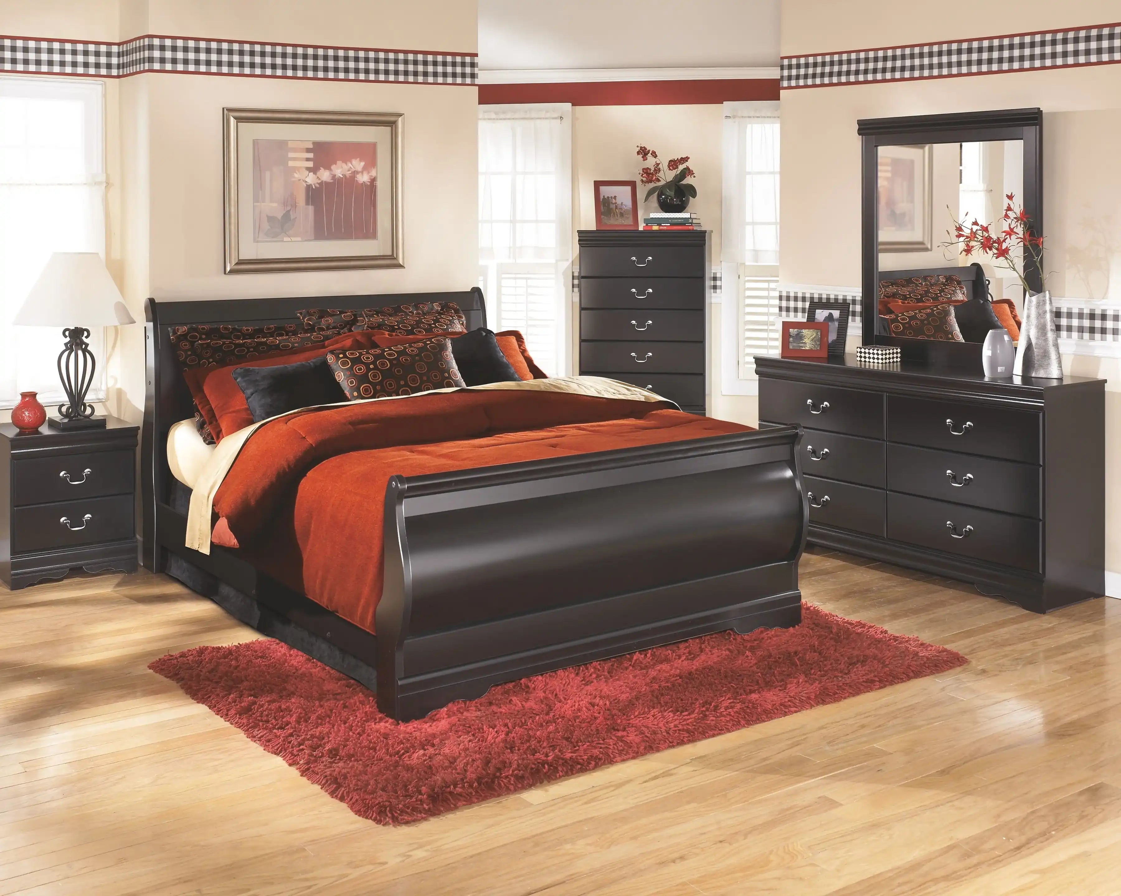 Huey Vineyard - Two Drawer Night Stand - Black - Best Buy Furniture