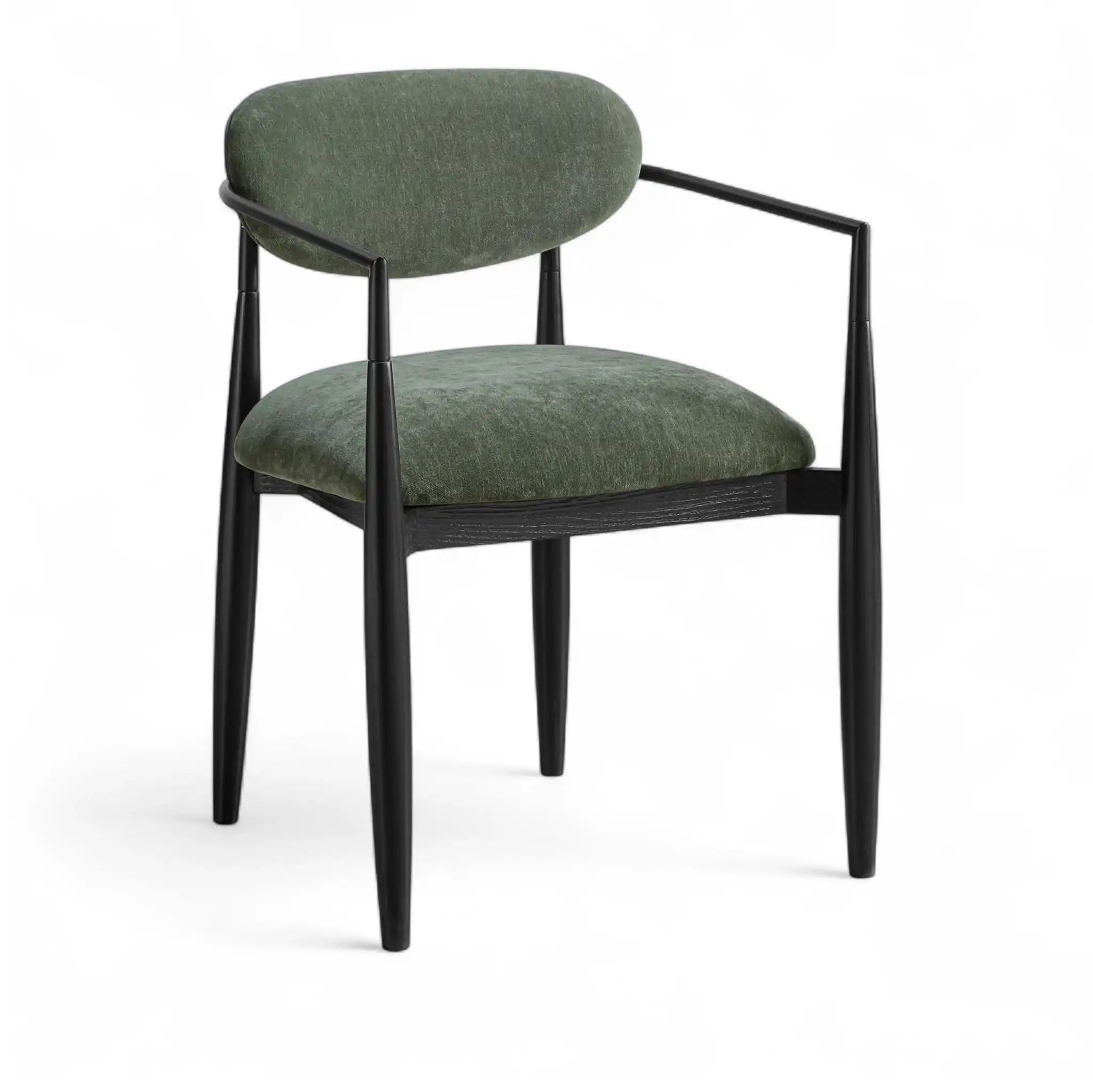 Riccio - Fabric Dining Arm Chair (Set of 2) - Black Frame - Best Buy Furniture