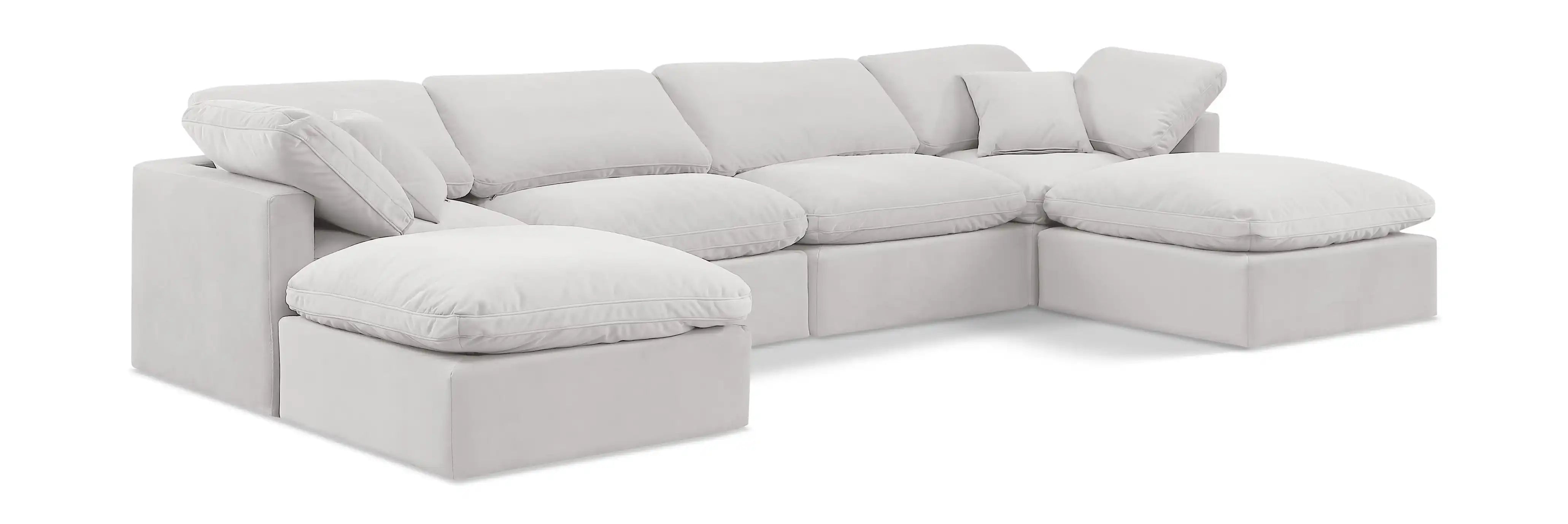 Indulge - Velvet 6 Piece Modular Double Chaise Sectional - Best Buy Furniture