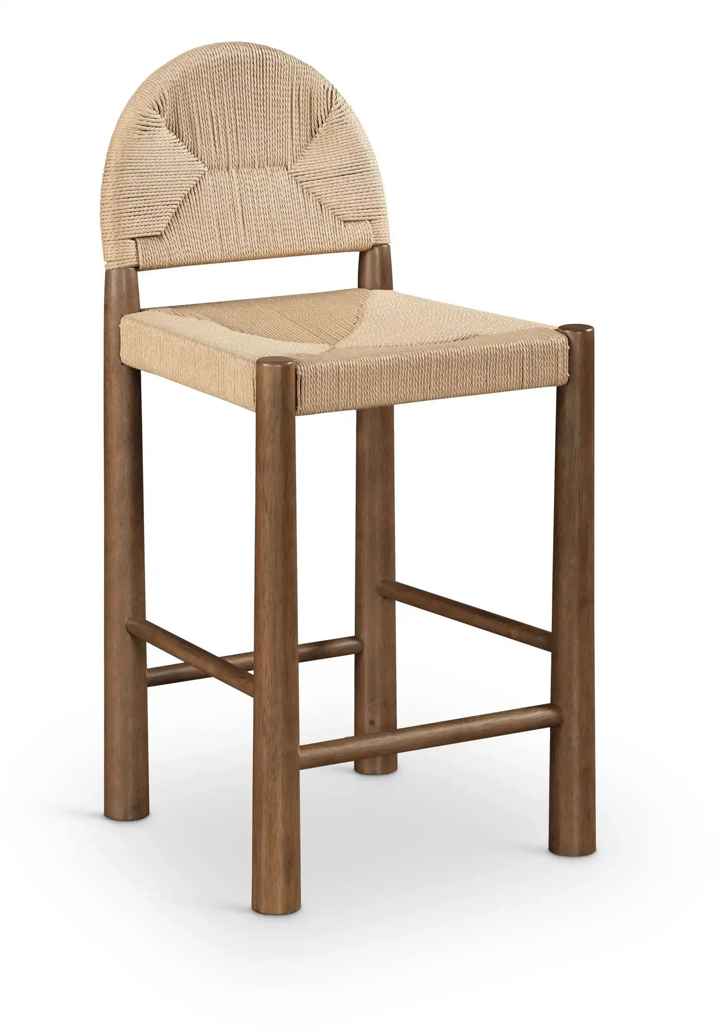 Bohemia - Woven Seagrass Cord And Solid Wood Counter Stool - Beige - Best Buy Furniture