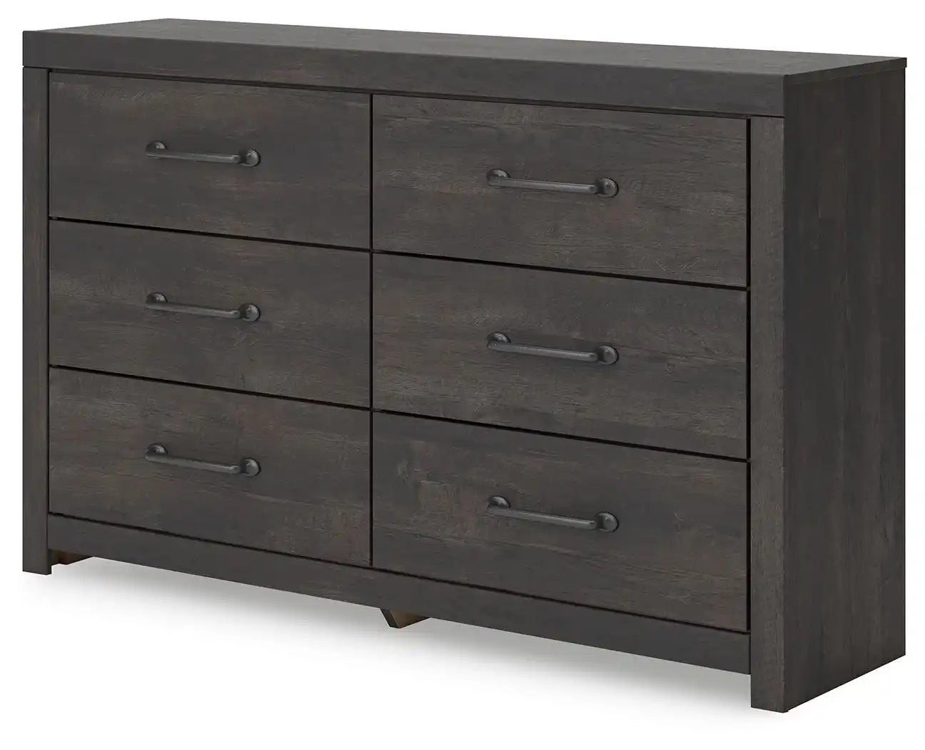 Hollivern - Six Drawer Dresser - Dark Gray - Best Buy Furniture