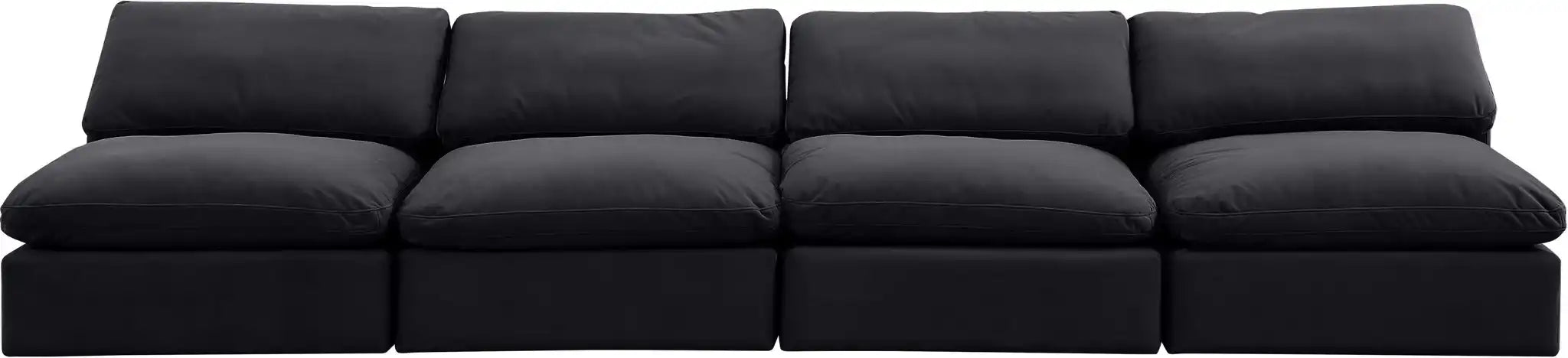 Comfy - Velvet Modular Armless Sofa 4 Seats