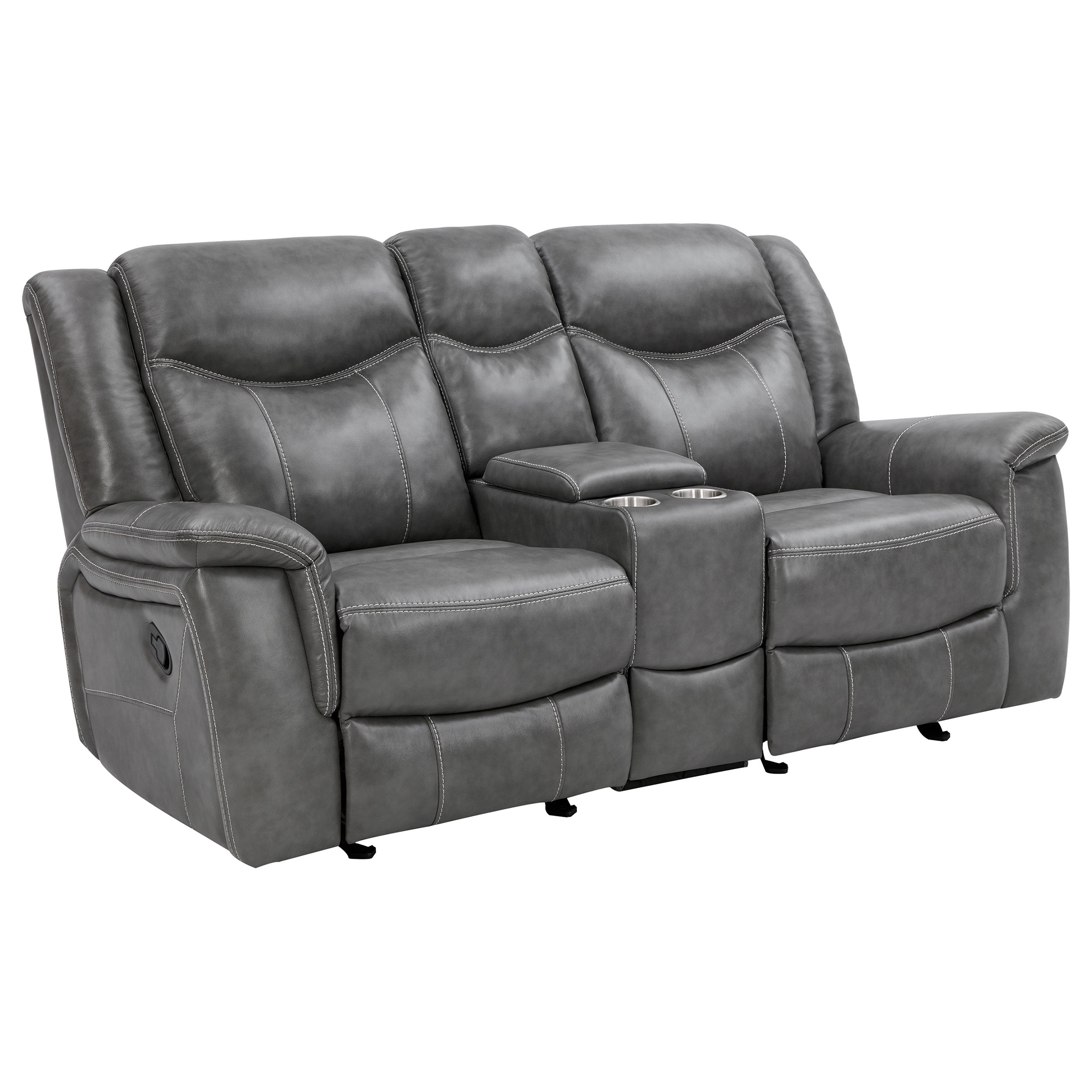 Conrad Upholstered Padded Arm Glider Loveseat Grey-CoasterEveryday