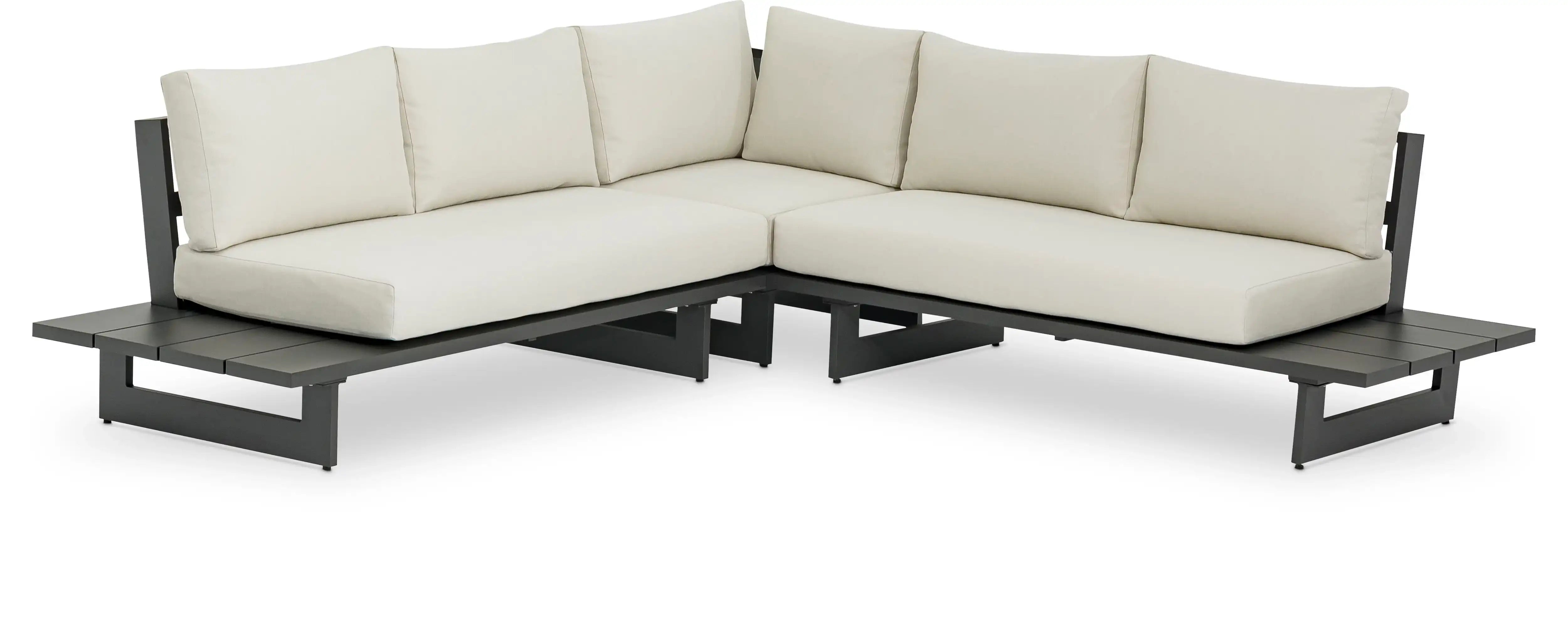 Maldives - Water Resistant Outdoor Patio Sectional With Gray Frame - Best Buy Furniture