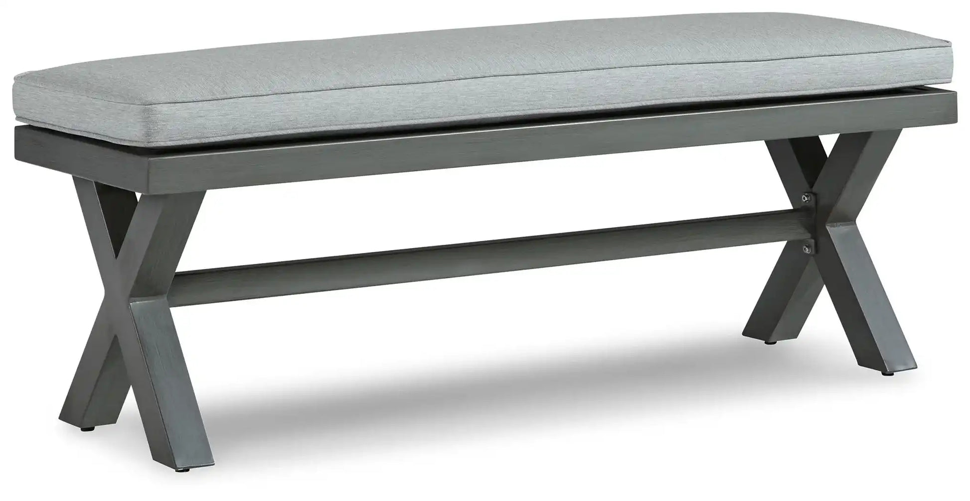 Elite Park - Bench With Cushion - Gray - Best Buy Furniture