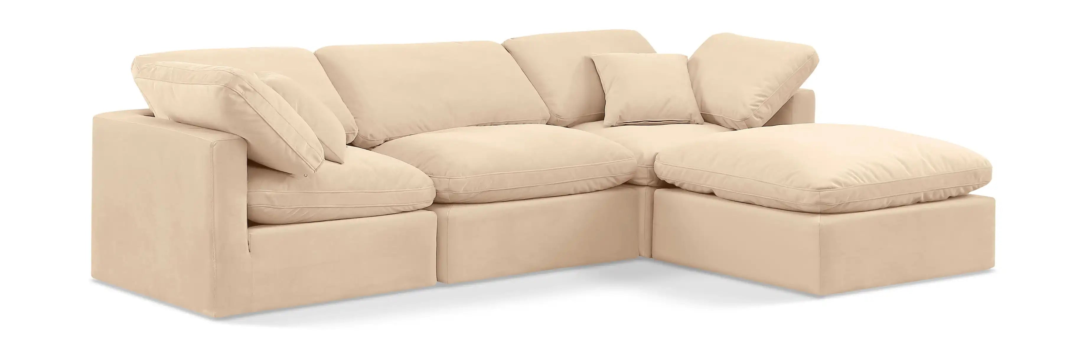 Indulge - Velvet 4 Piece Modular Sectional With Chaise - Best Buy Furniture