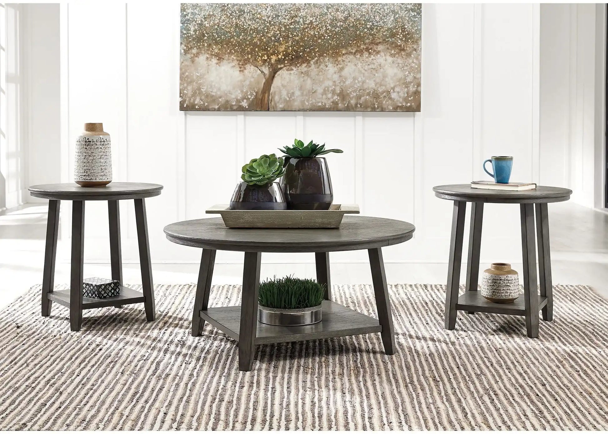 Caitbrook - Occasional Table Set (Set of 3) - Gray - Best Buy Furniture