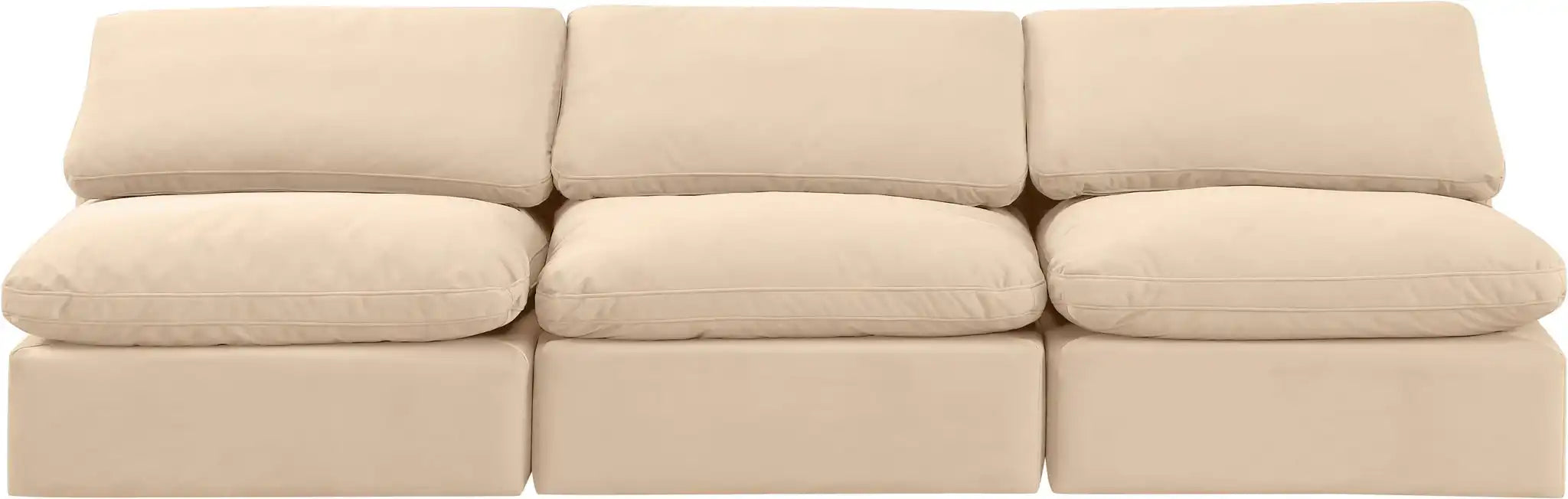 Indulge - Velvet 3 Seat Modular Armless Sofa